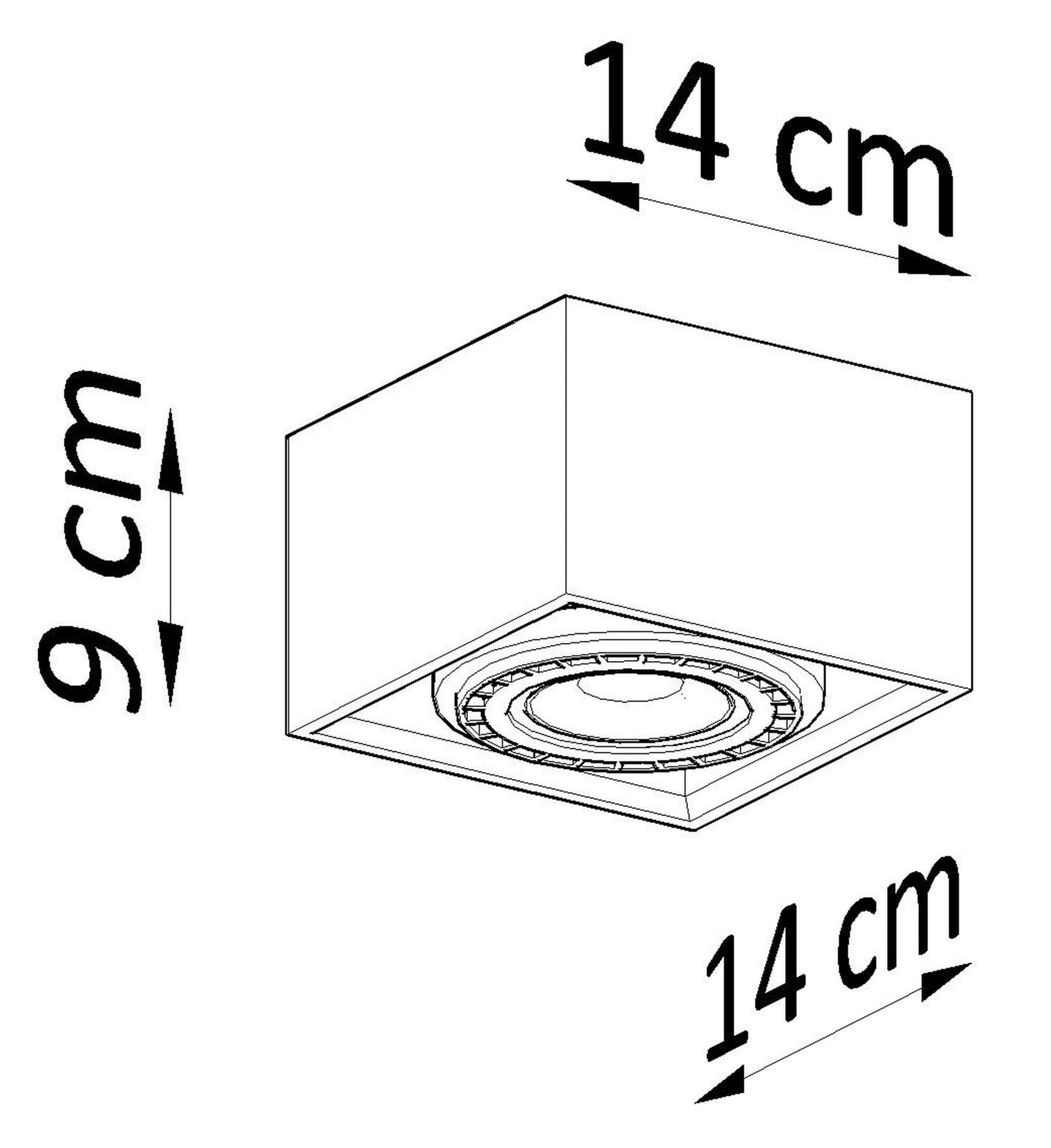 Plafon Obett 14x14x9 cm x1 beton
