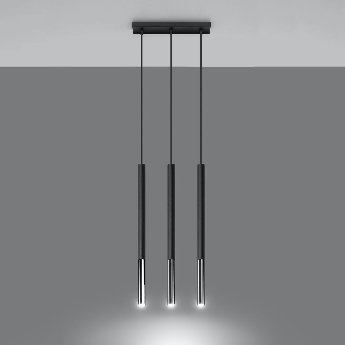 Lampa wisząca Mozaica 3L czarny/chrom