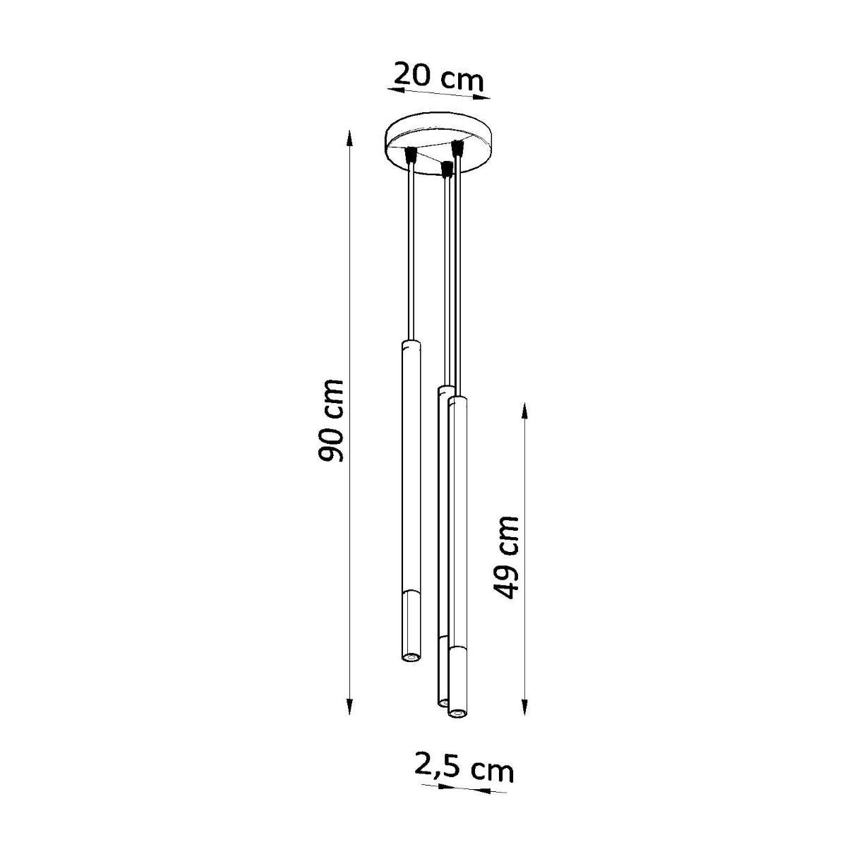 Lampa wisząca Mozaica 3P czarny/chrom