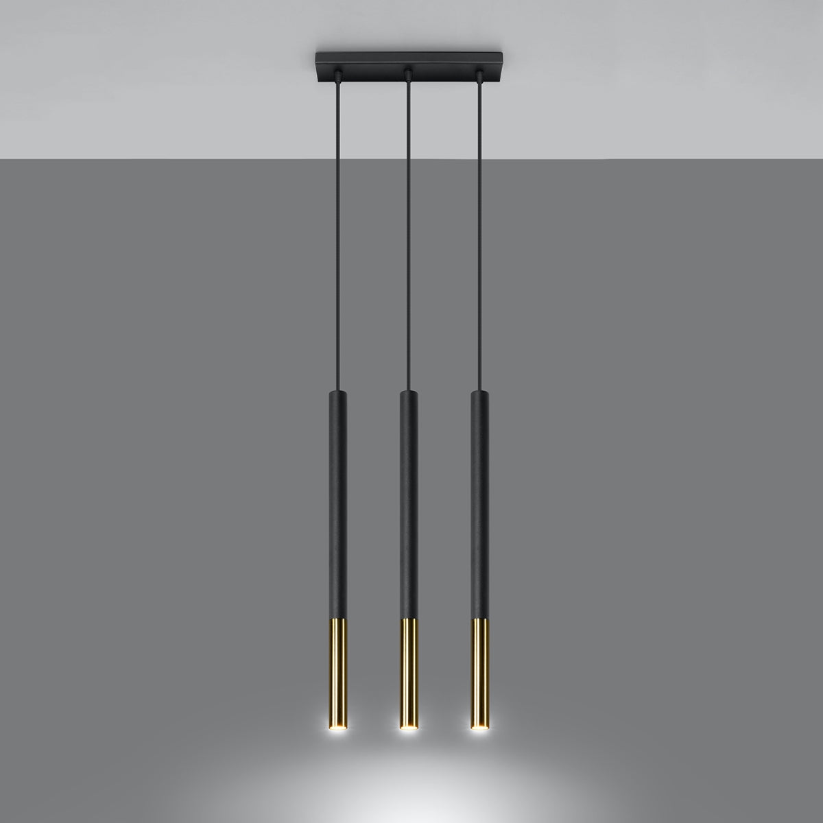 Lampa wisząca Mozaica 3L czarny/złoto