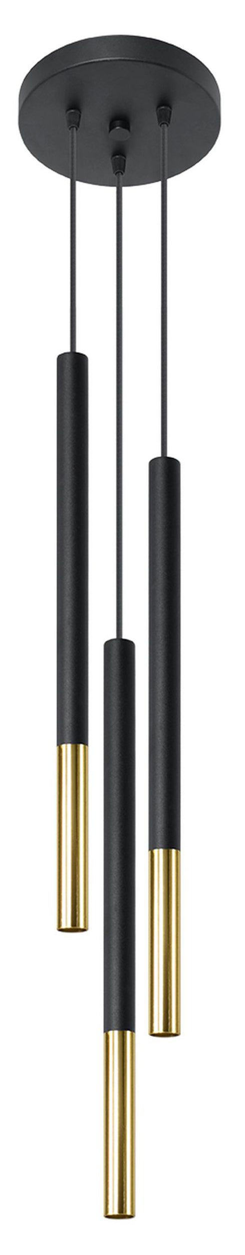 Lampa wisząca Lagga średnica 20 cm x3 czarna/złota