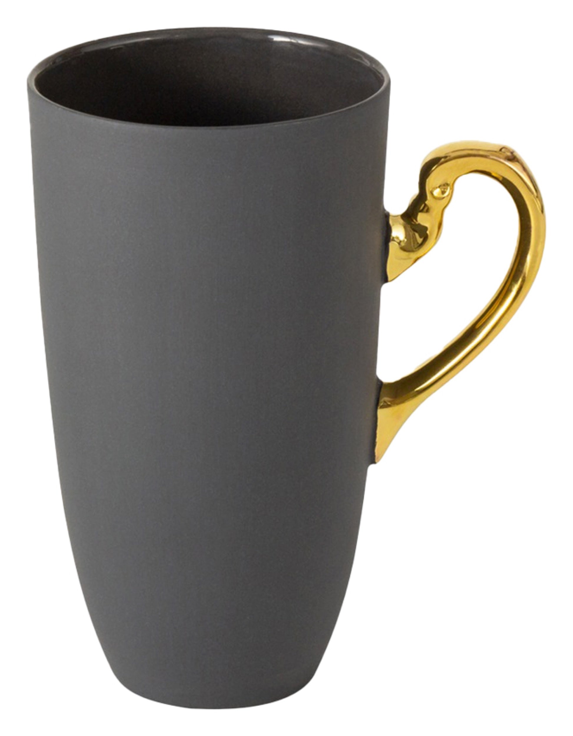 Kubek porcelanowy Nectar 450 ml czarno-złoty