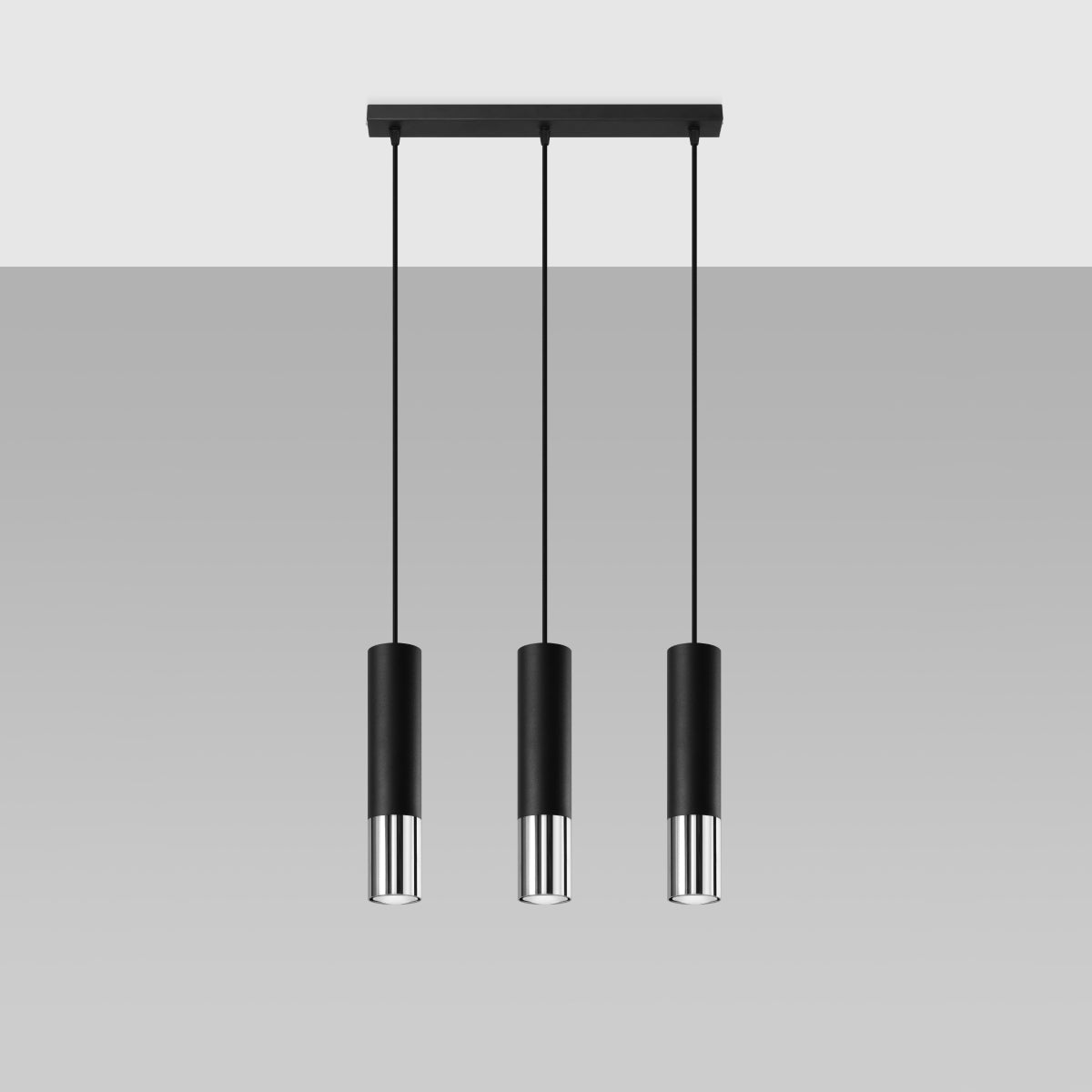 Lampa wisząca Loopez 3L czarny/chrom