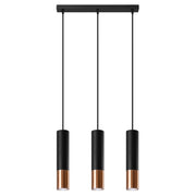 Lampa wisząca Loopez 3L czarny/miedź