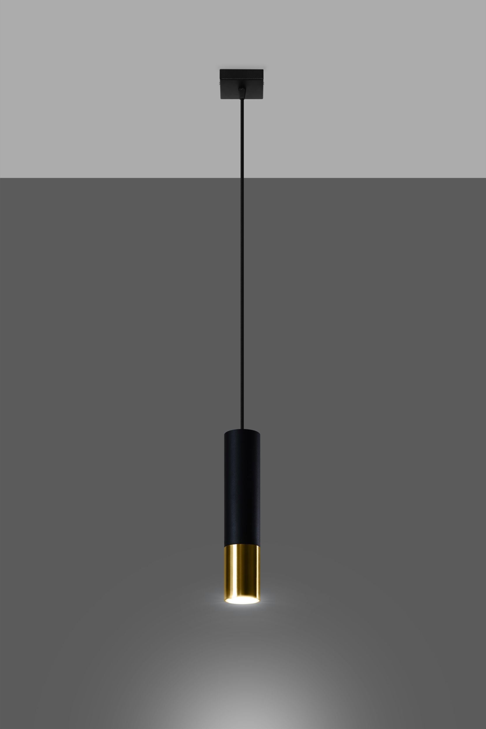 Lampa wisząca Obett średnica 6 cm x1 czarna/złota