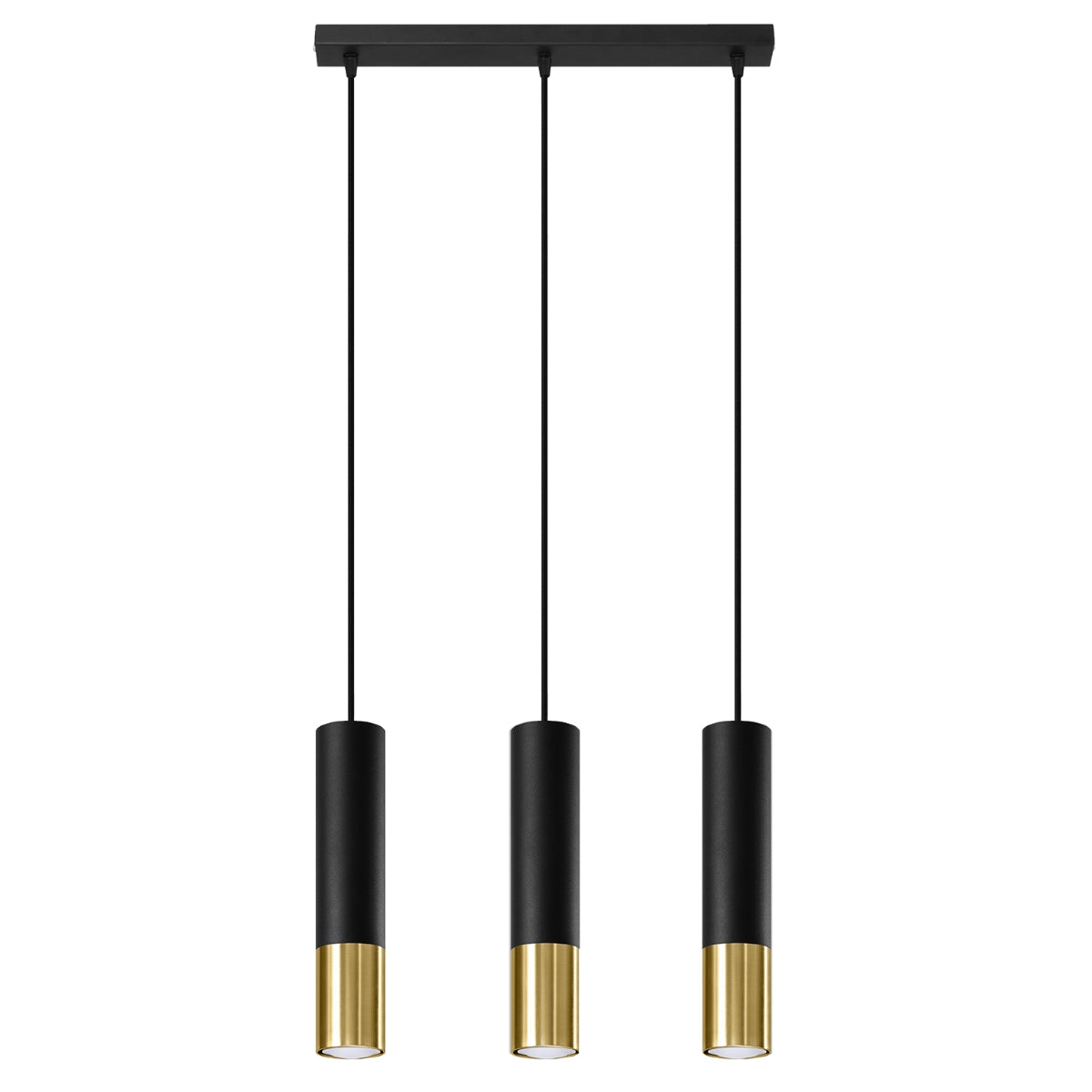 Lampa wisząca Loopez 3L czarny/złoty