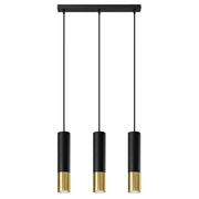 Lampa wisząca Loopez 3L czarny/złoty