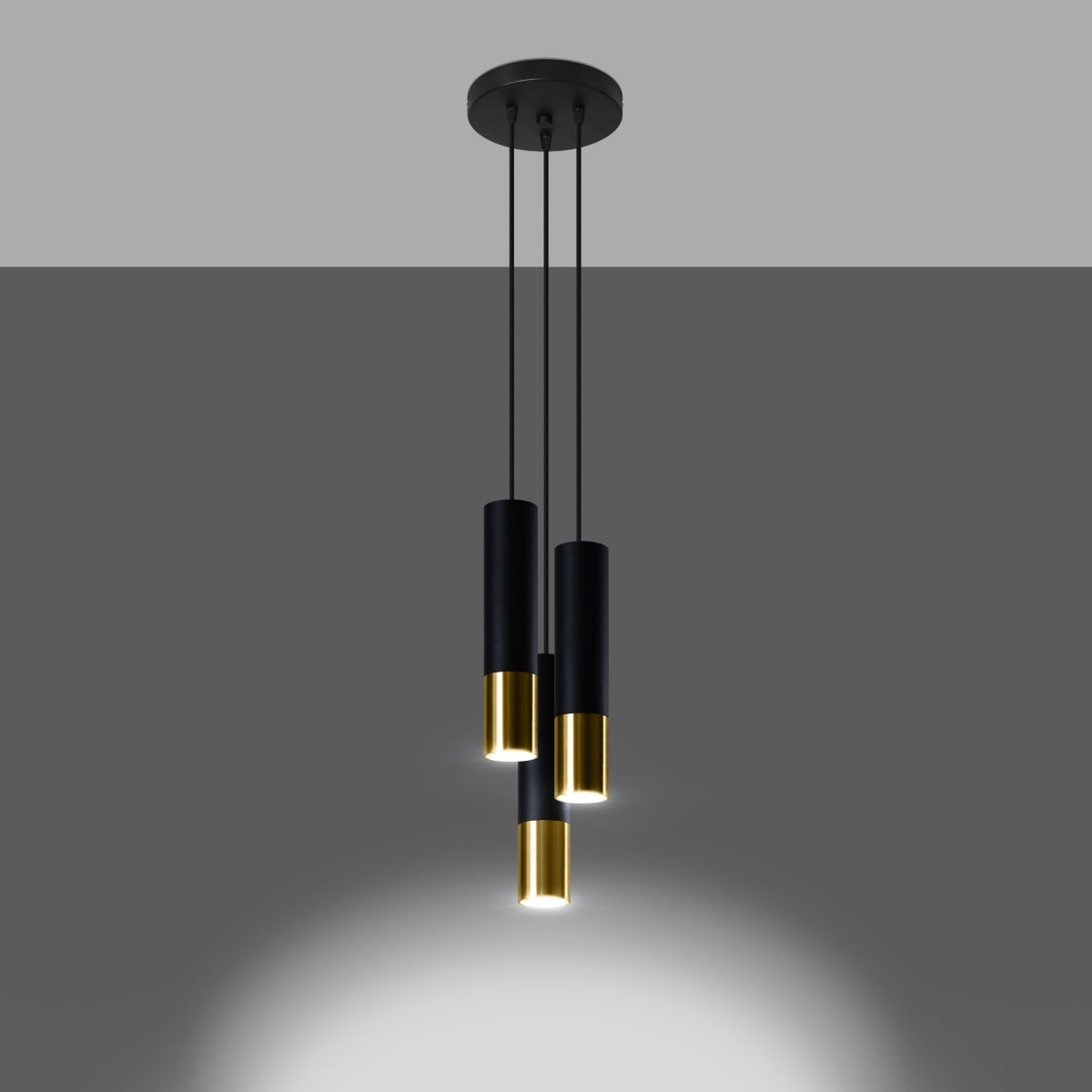 Lampa wisząca Loopez 3P czarny/złoty