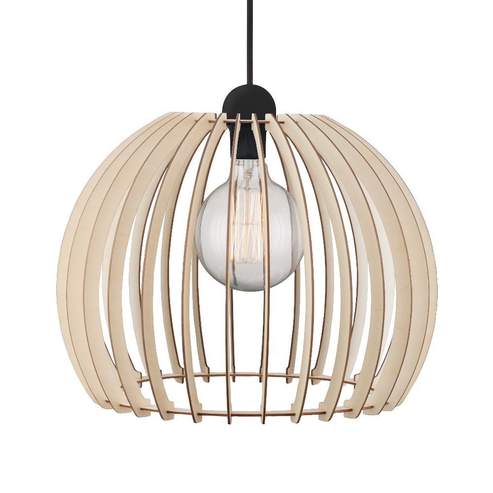 Lampa wisząca Chino średnica 40 cm drewniany ażurowy klosz
