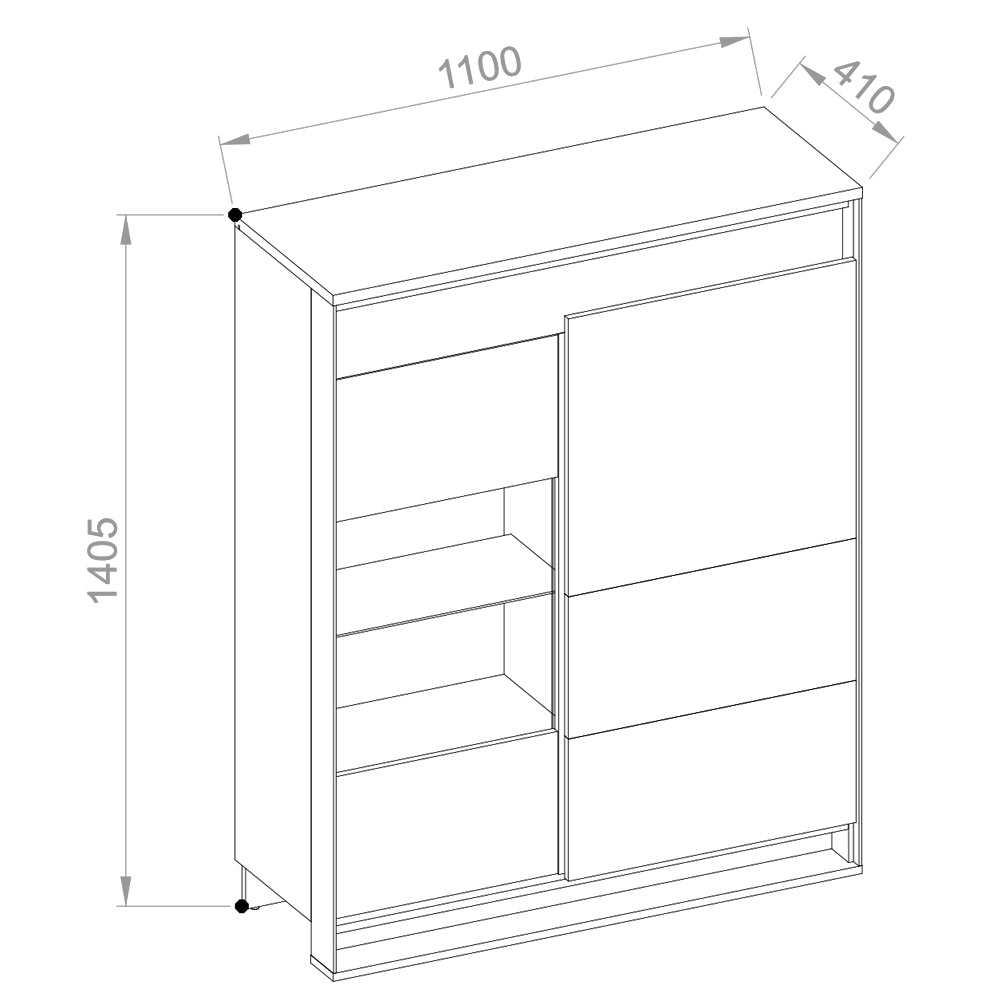 Witryna niska Quant 140,5 cm