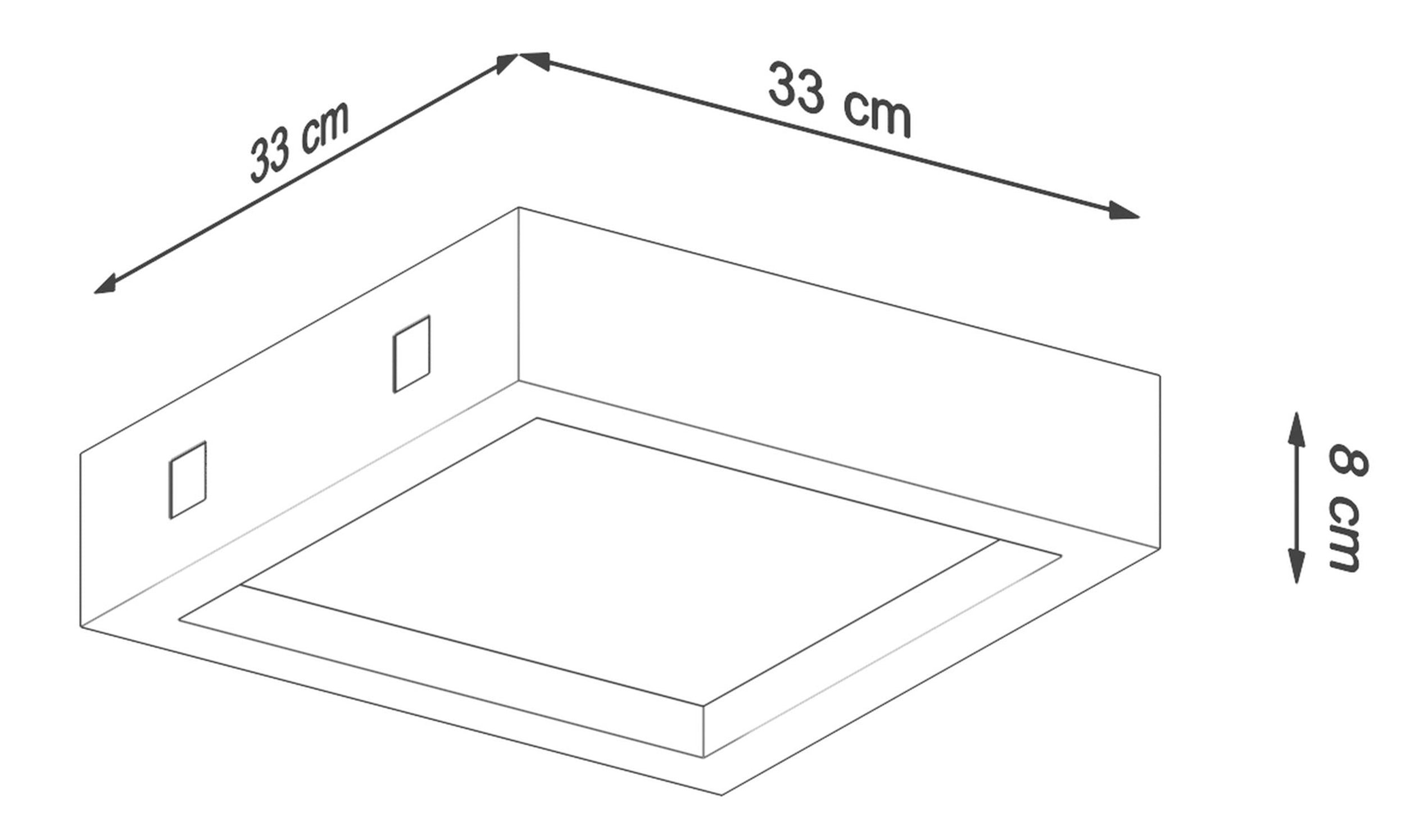 Plafon LED Obett 33x33x8 cm beton