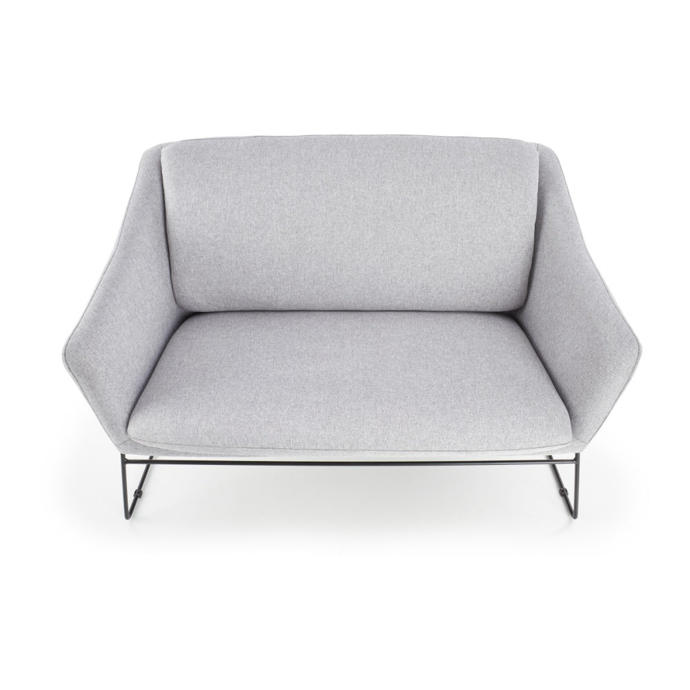 Sofa dwuosobowa Gasoina szara na czarnej podstawie