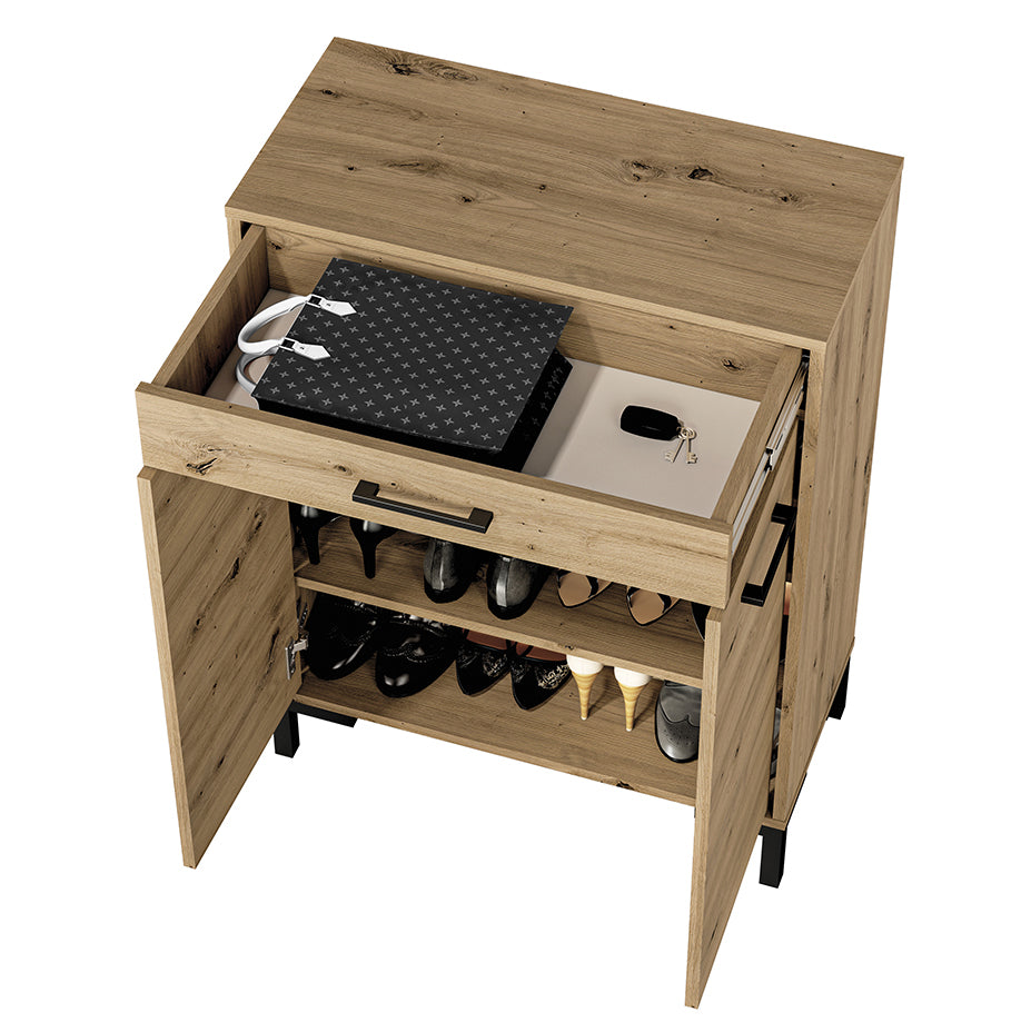 Szafka na buty Ballarti 70 cm dwudrzwiowa Dąb artisan