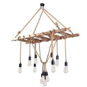 Lampa wisząca Symmett x12 drewniana