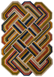 Dywan wełniany ręcznie wykonany Lattice 160x230 cm terakota