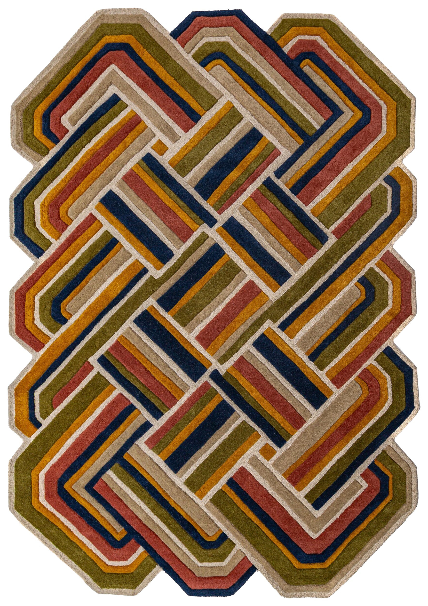 Dywan wełniany ręcznie wykonany Lattice 200x300 cm terakota