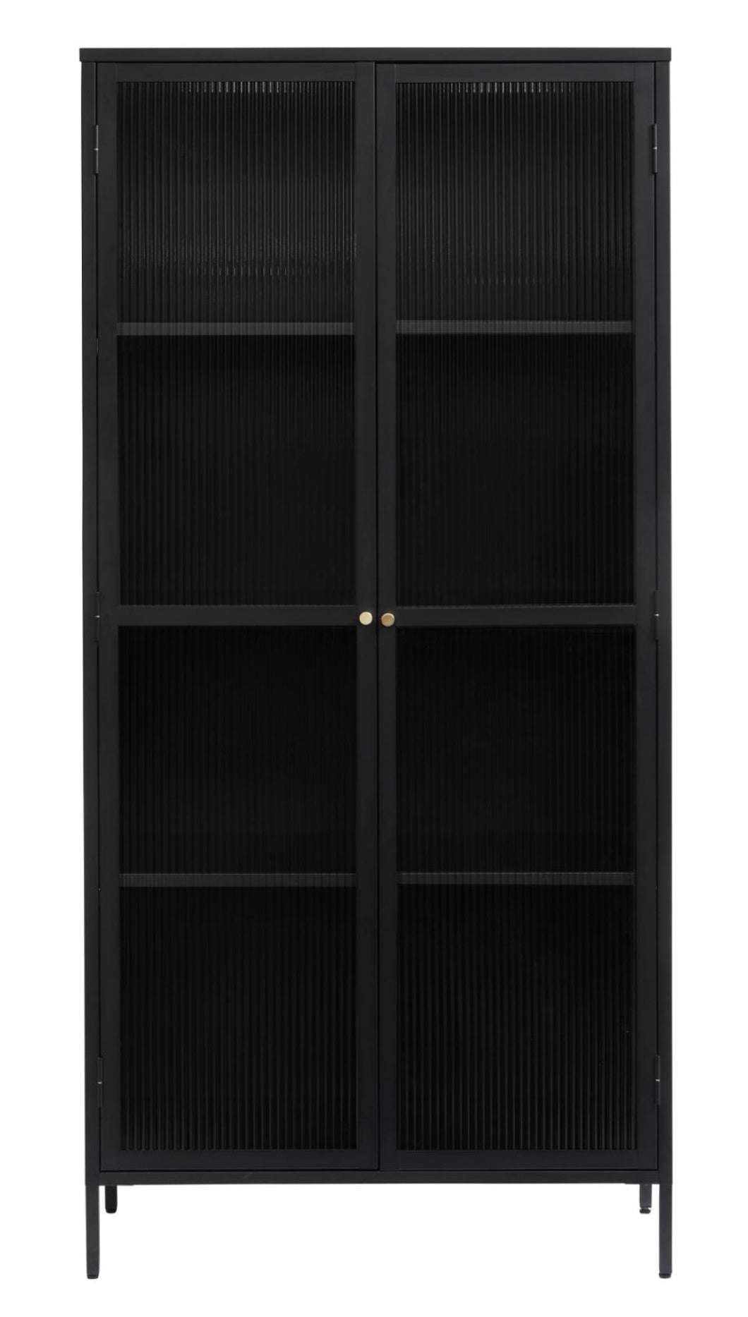 Witryna metalowa Avensunly 190 cm z przeszkleniem czarna
