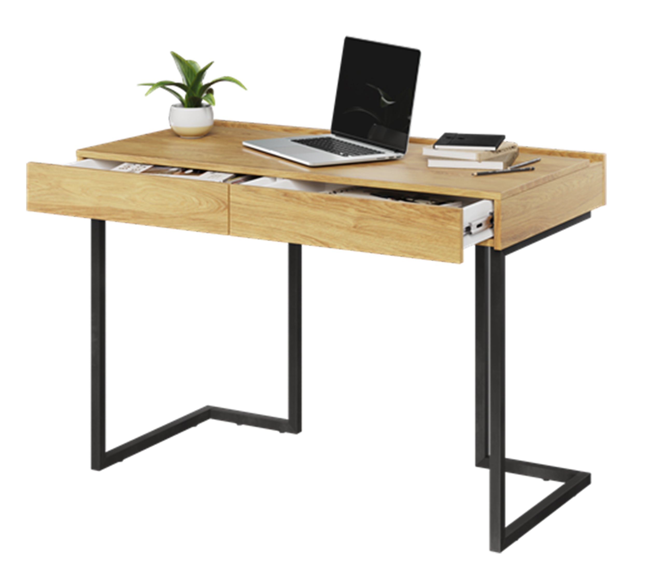 Biurko Teen Flex z szufladami 110 cm Hikora naturalna / raw steel
