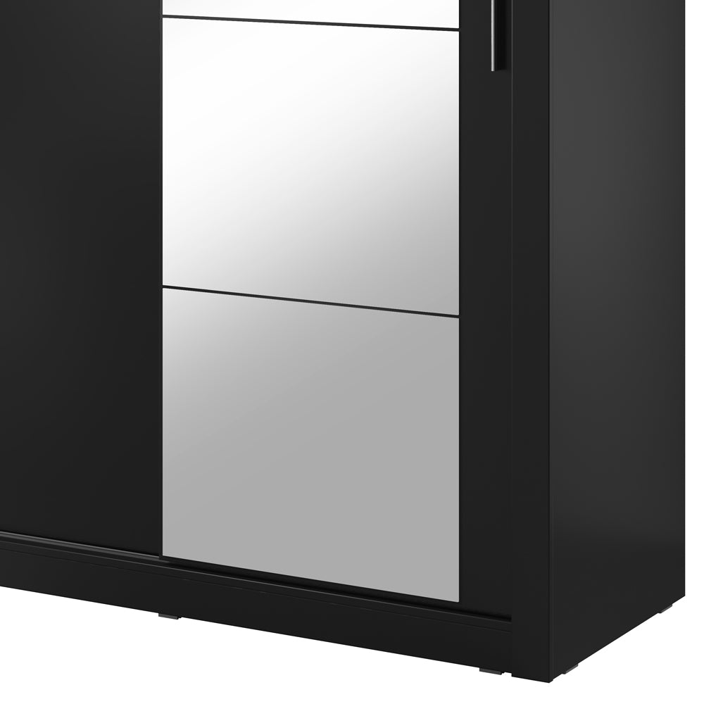 Szafa Arti 150 cm z jednym lustrem i oświetleniem czarna