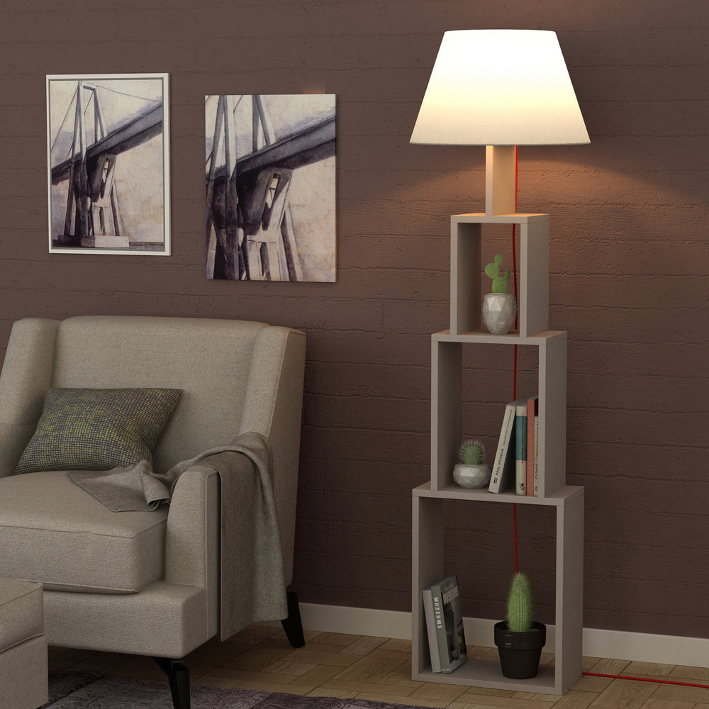 Lampa podłogowa Ficable 168 cm jasna mocha-beż