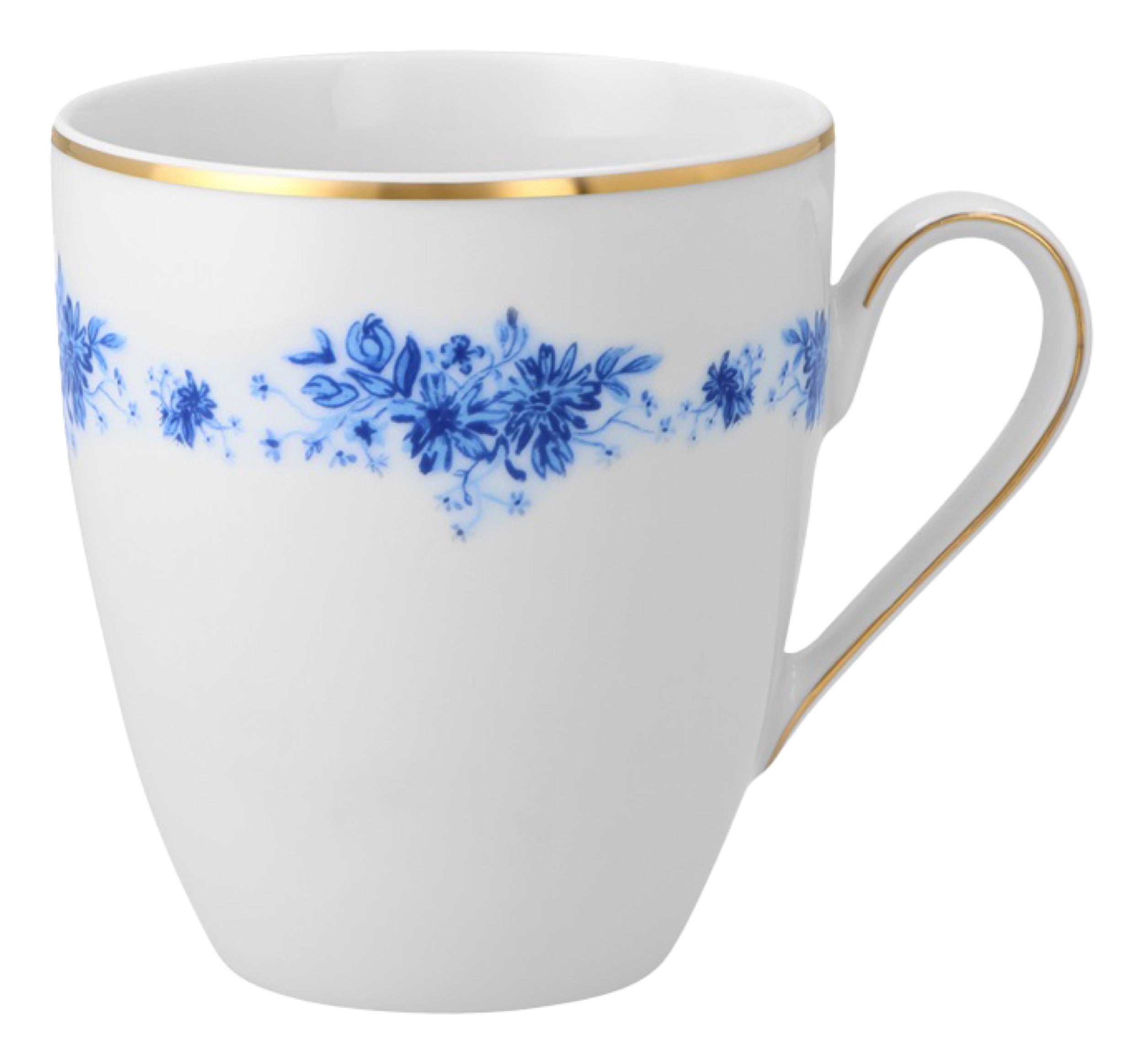 Kubek porcelanowy Alaska 390 ml biało-niebieski