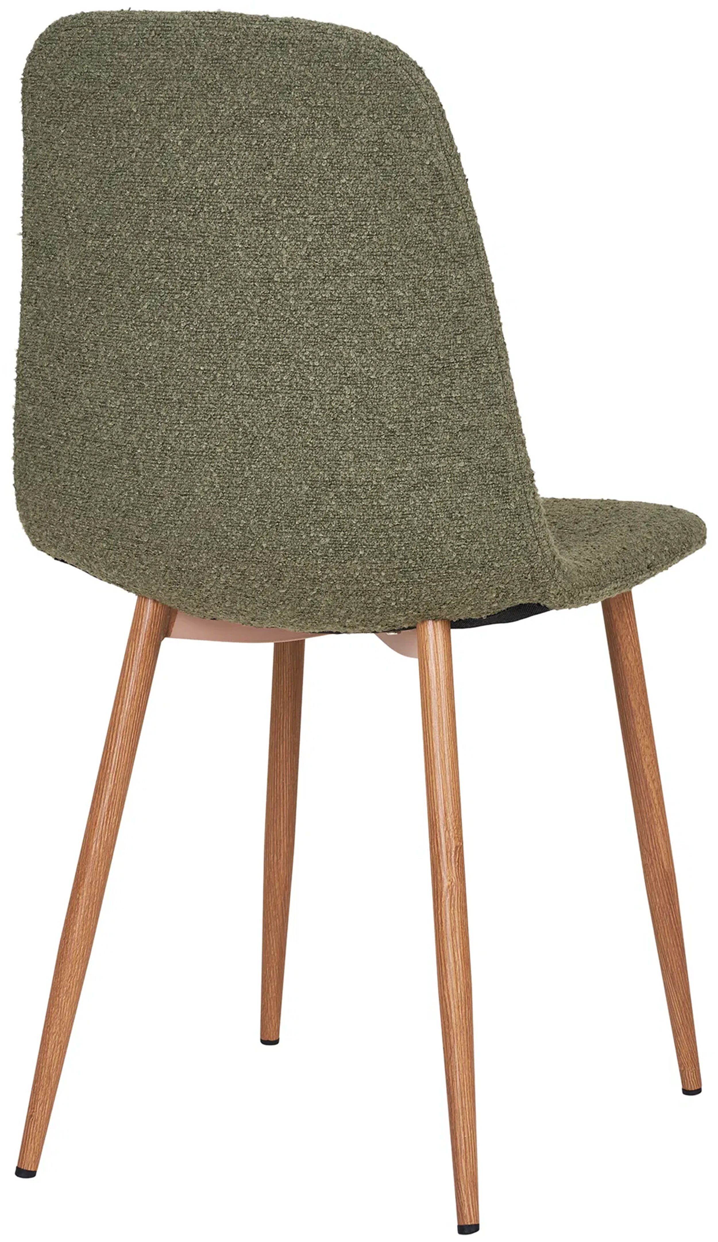 Krzesło tapicerowane Iger w tkaninie boucle zielone