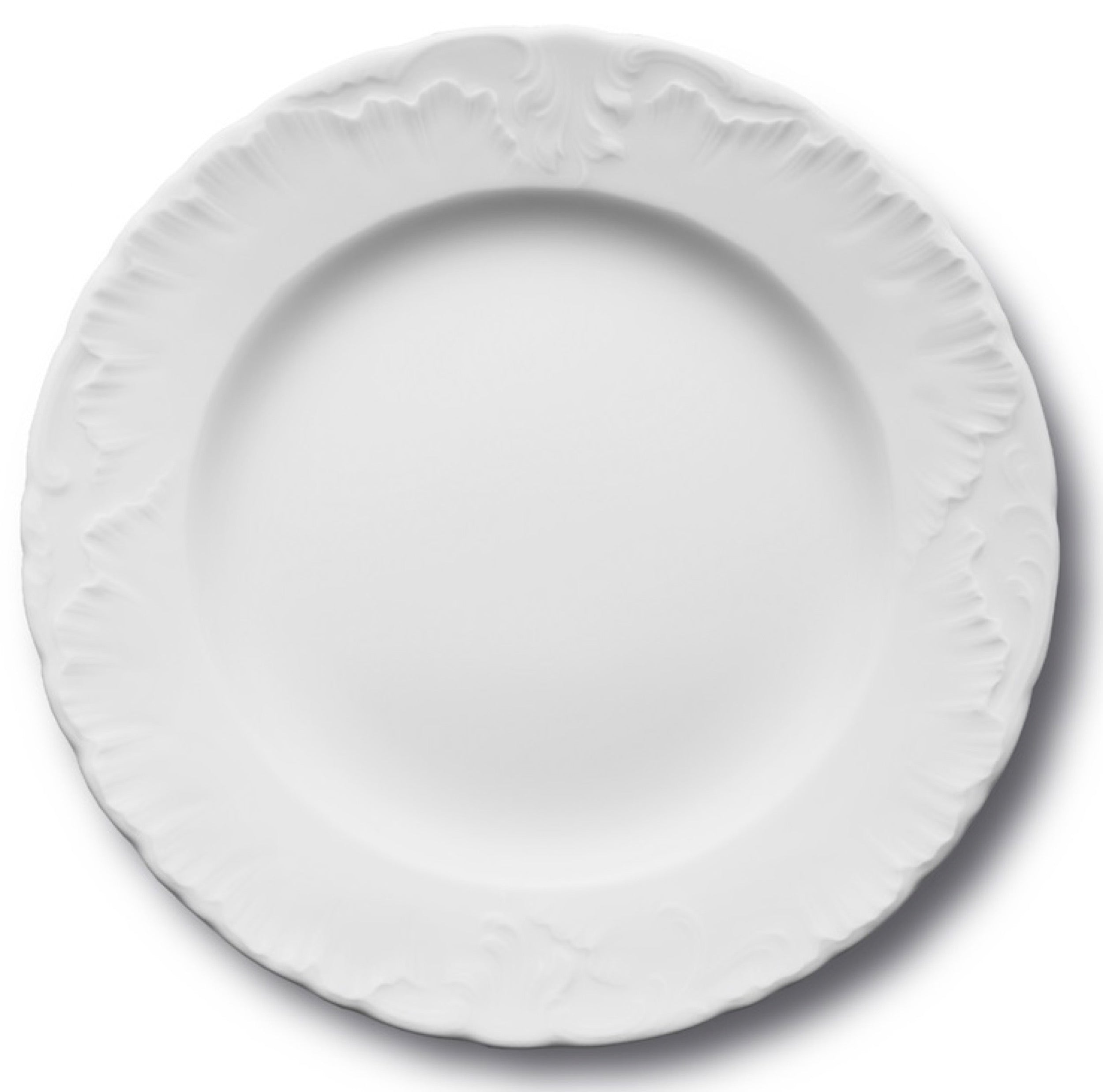 Zestaw talerzy porcelanowych dla 6 os. Rococo biały