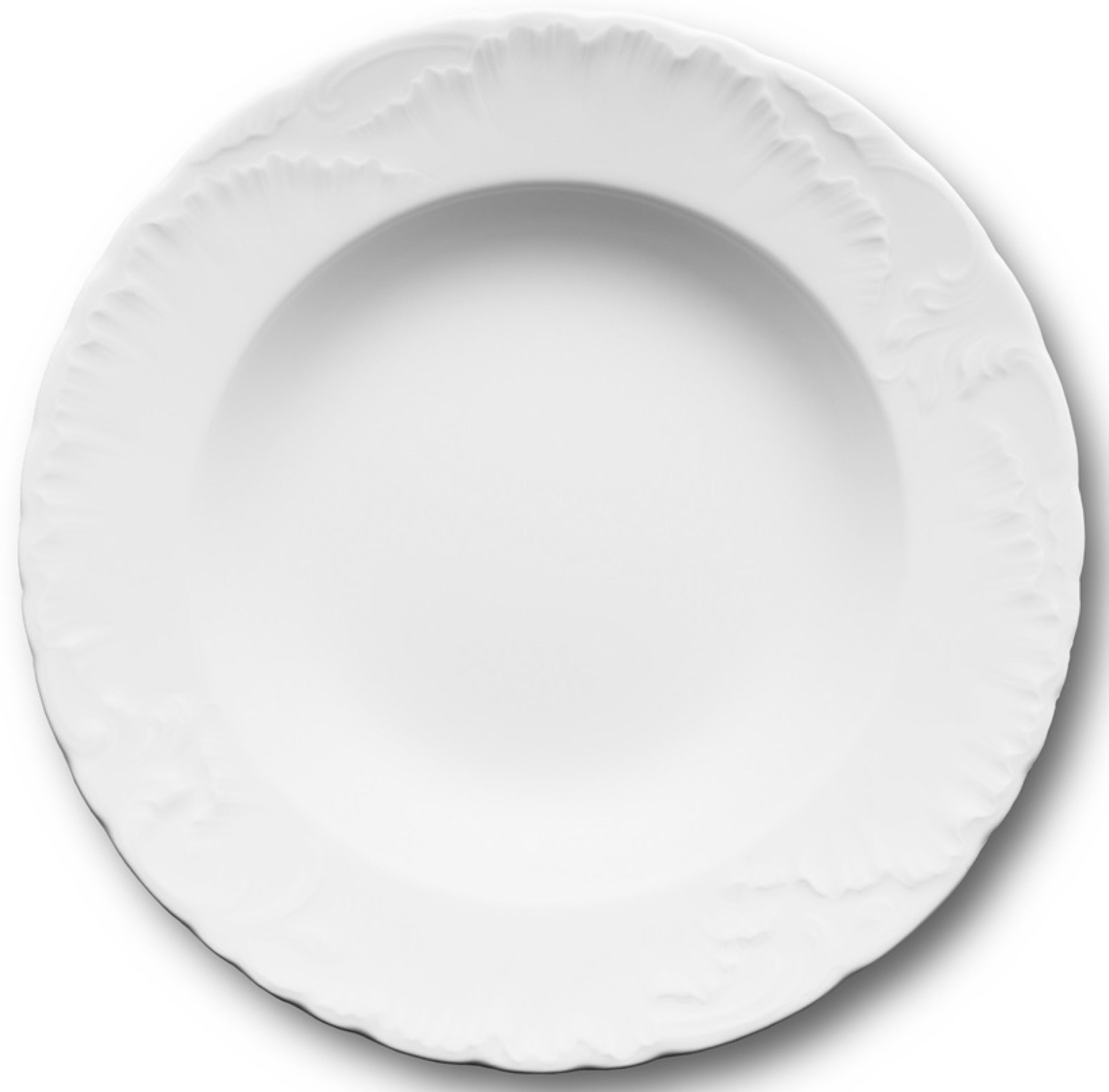 Zestaw talerzy porcelanowych dla 6 os. Rococo biały