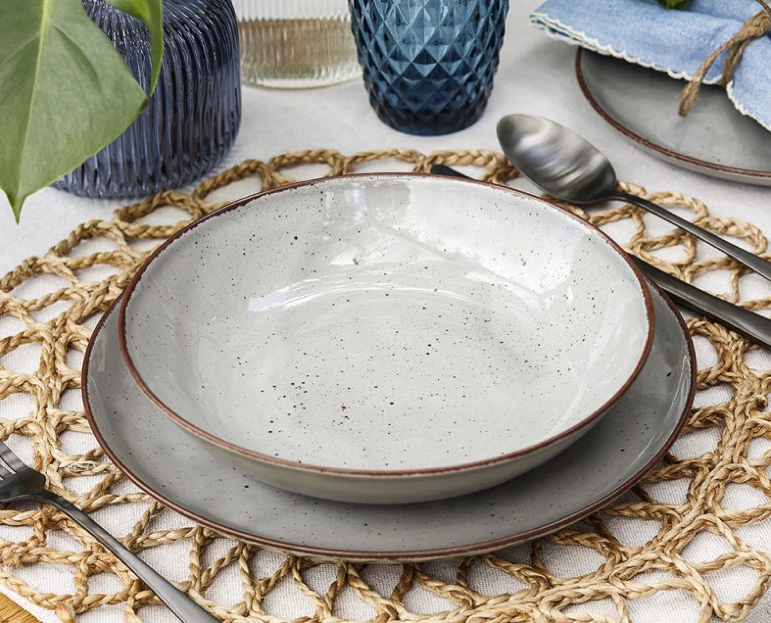 Zestaw talerzy porcelanowych dla 6 os. City szary