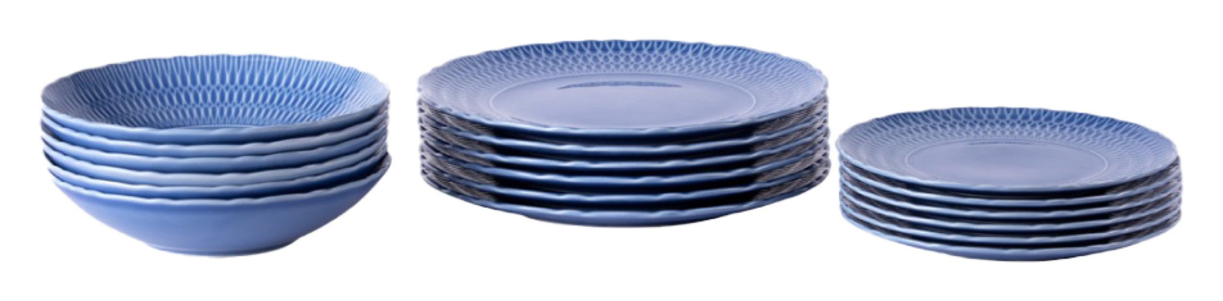 Zestaw talerzy porcelanowych dla 6 os. Sofia niebieski