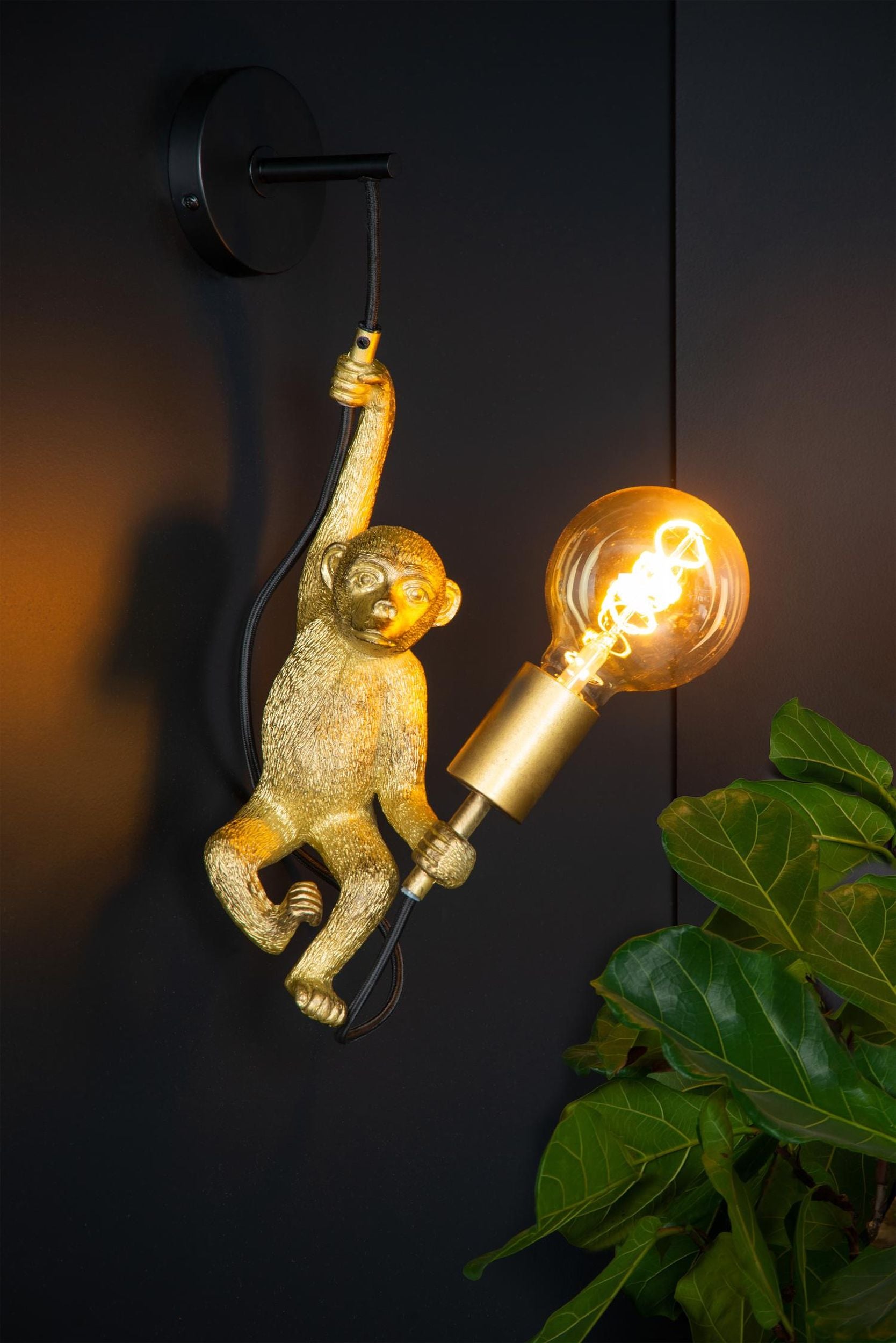 Kinkiet Chimp małpka złoty