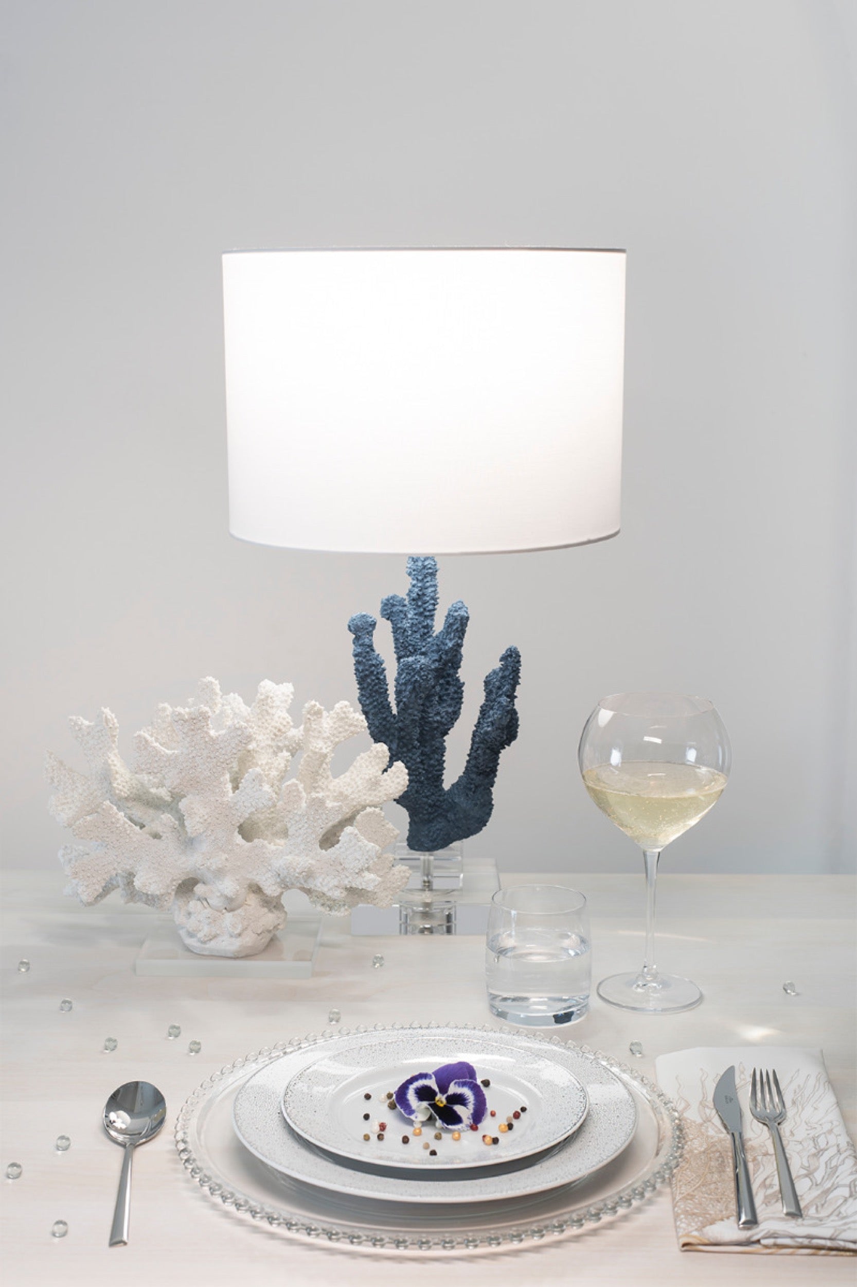 Serwis obiadowy porcelanowy dla 6 os. Jenny biało-srebrny