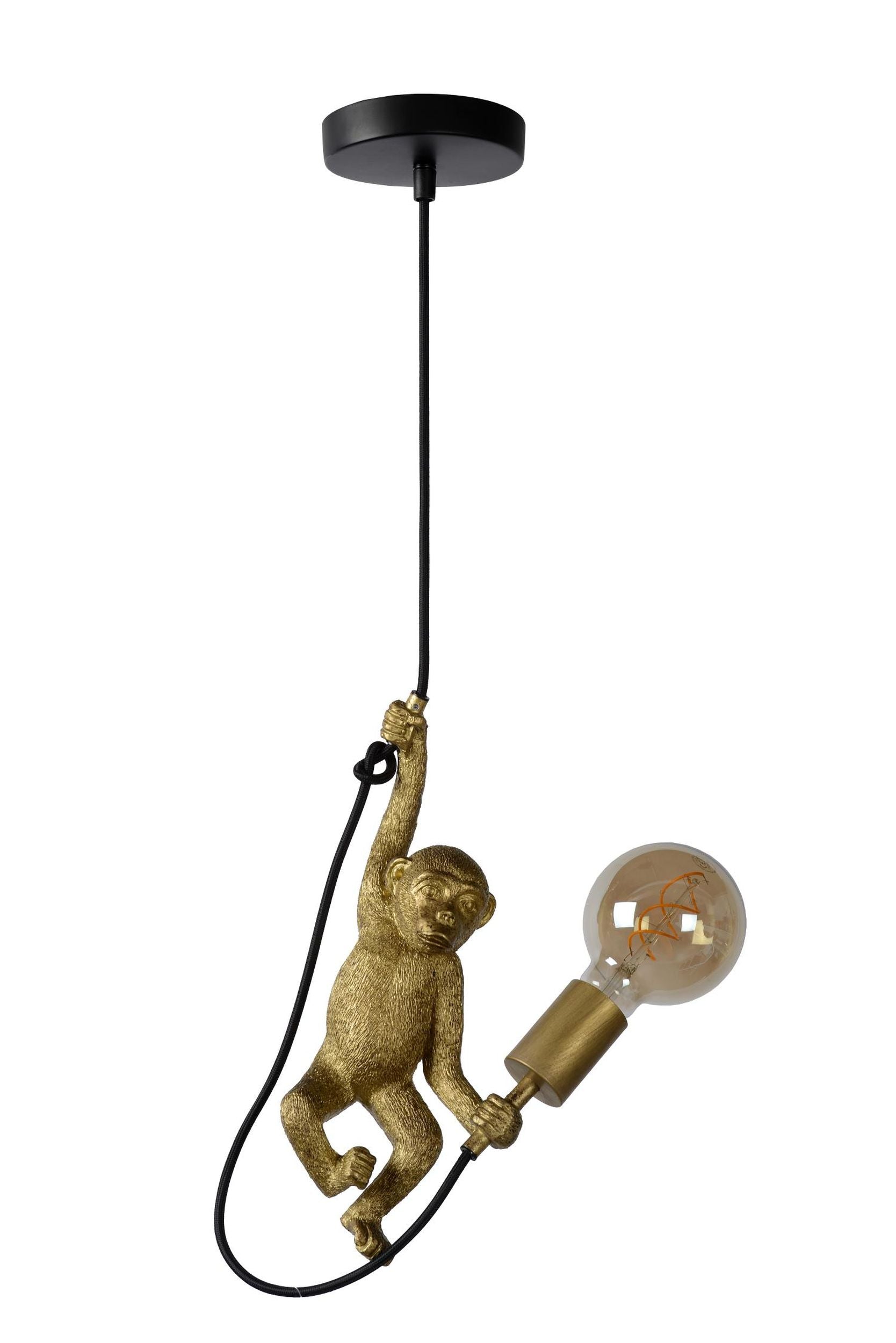 Lampa wisząca Chimp małpka złota