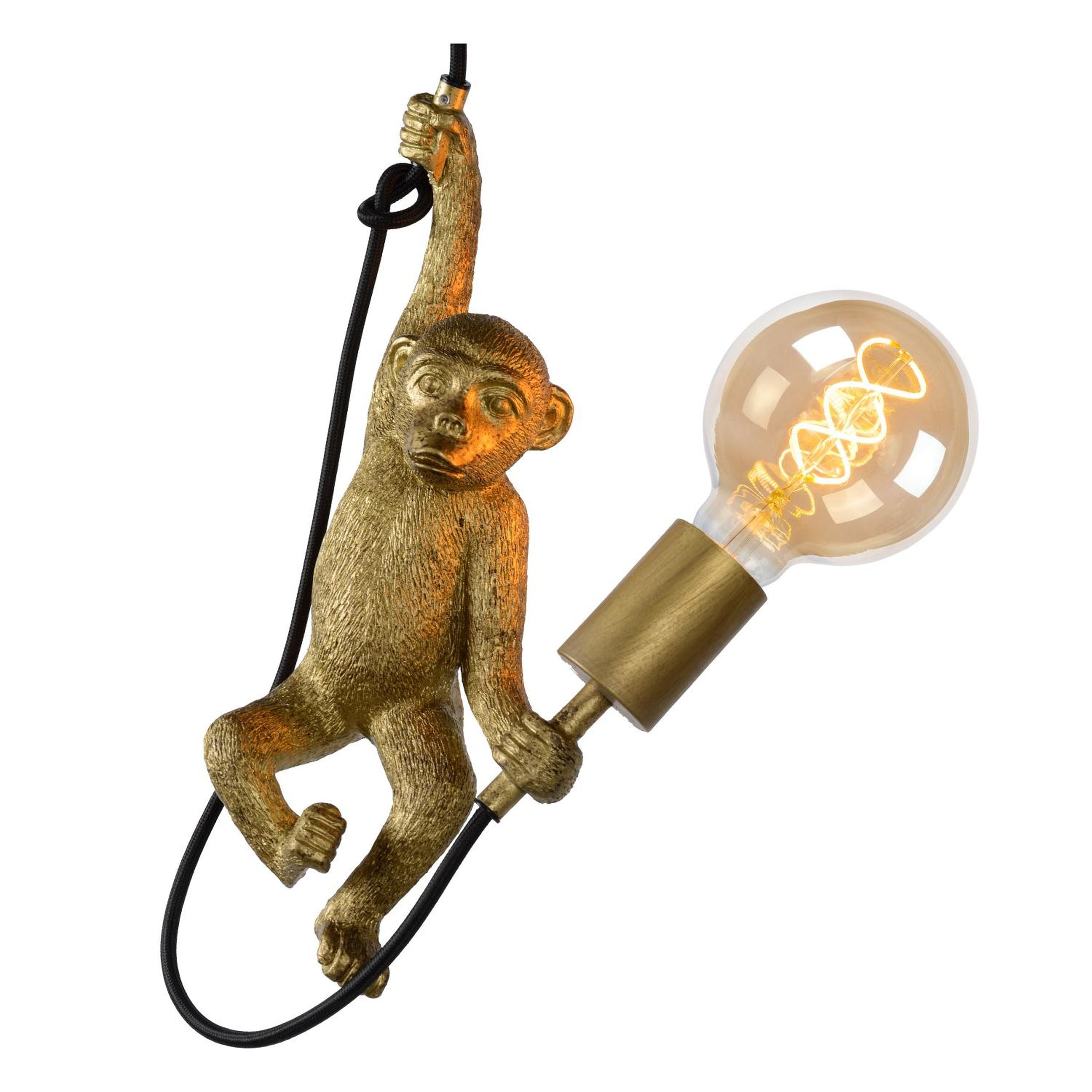 Lampa wisząca Chimp małpka złota