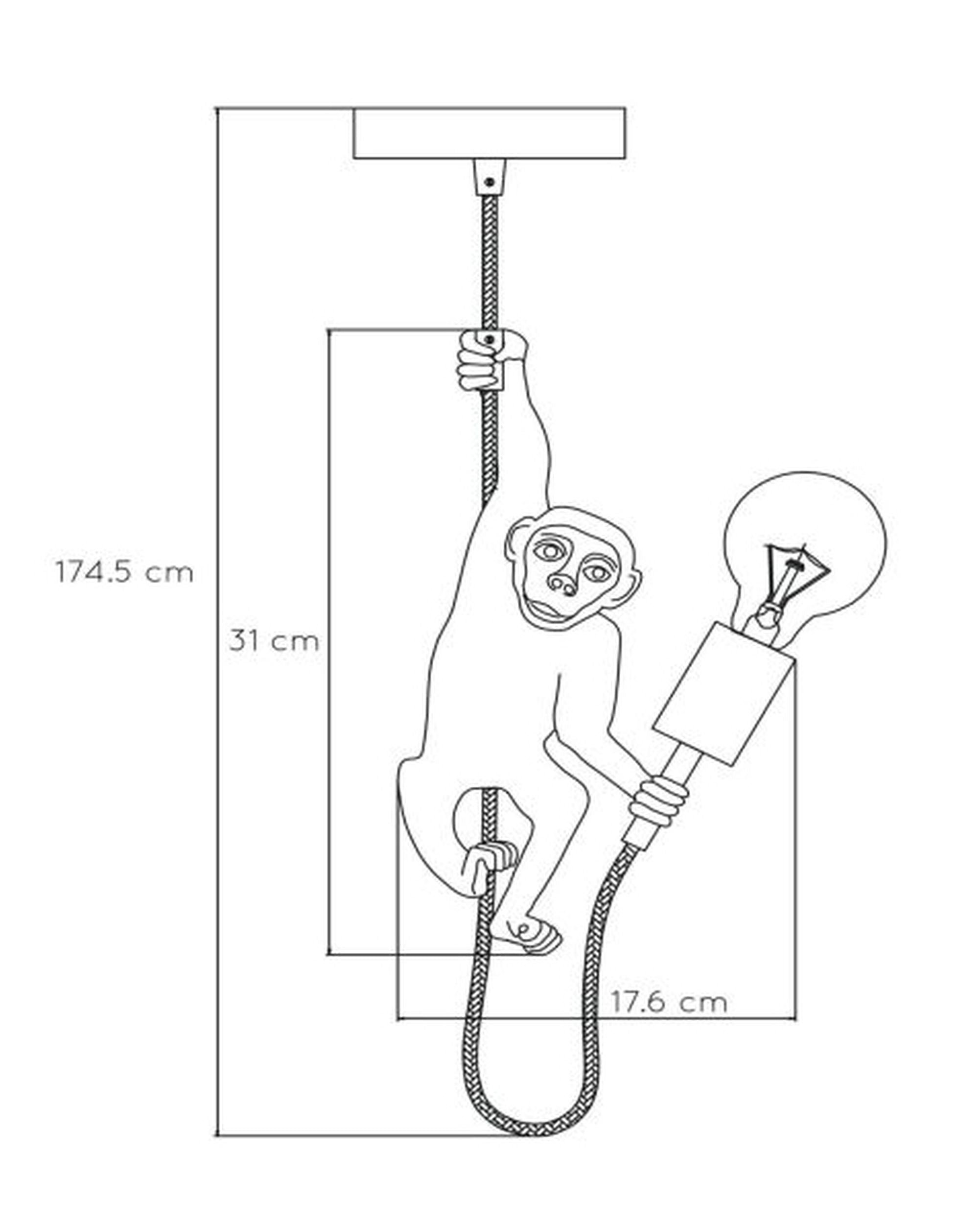 Lampa wisząca Chimp małpka złota
