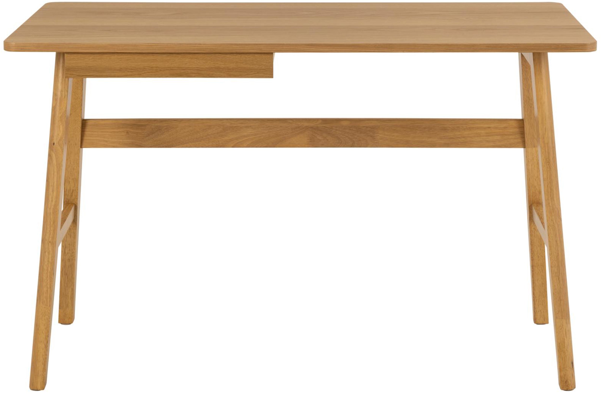 Biurko Temoli 120x60 cm z szufladą matowy fornir dębowy naturalny