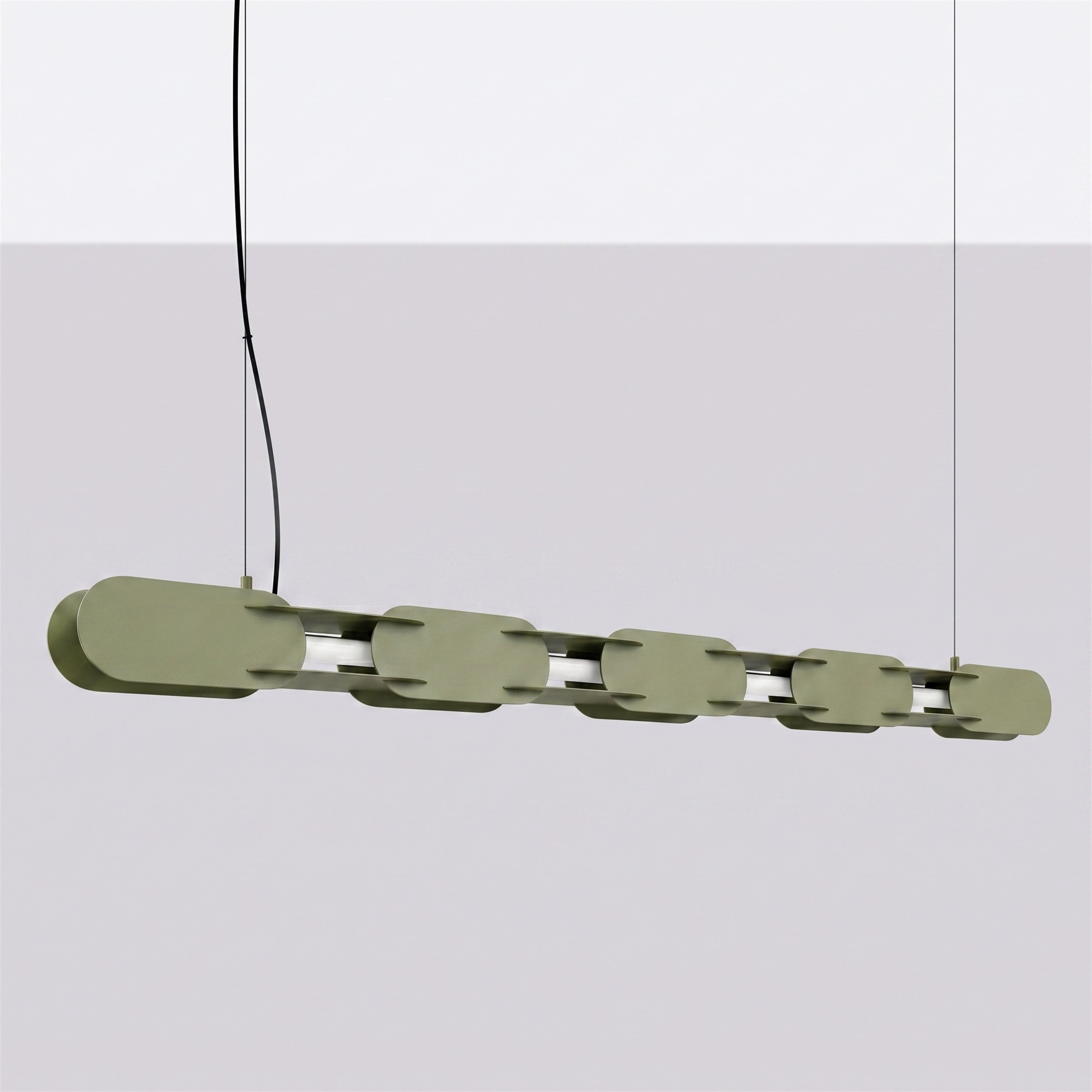 Lampa wisząca Chain 158 cm LED zielona oliwka
