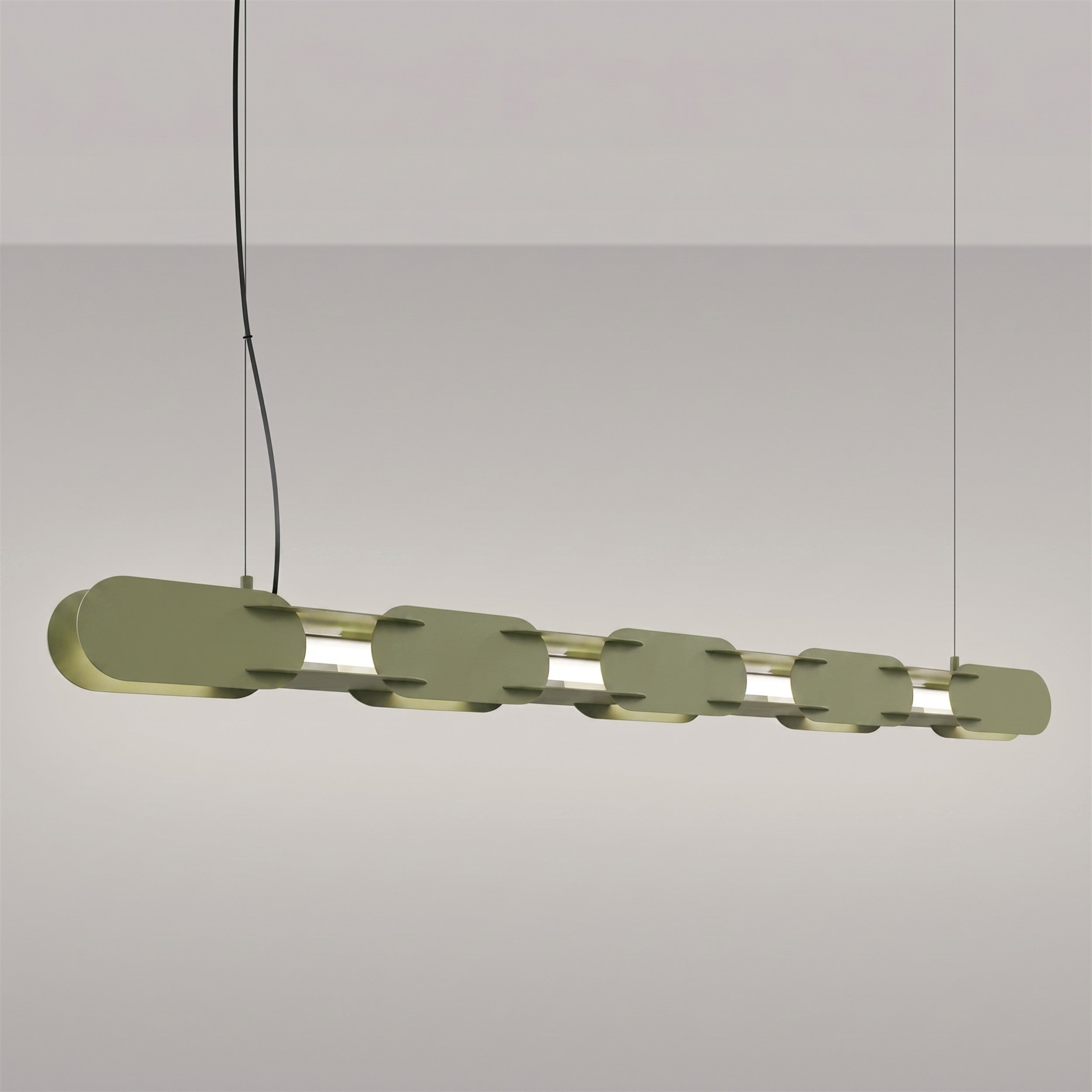 Lampa wisząca Chain 158 cm LED zielona oliwka