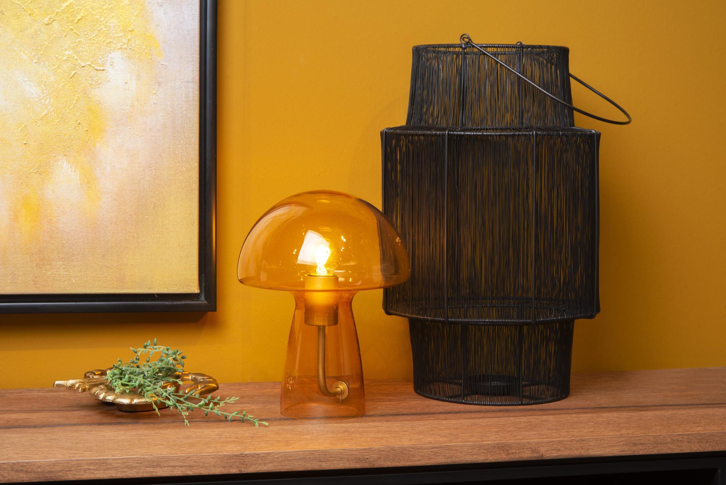 Lampa stołowa Fungo miodowa