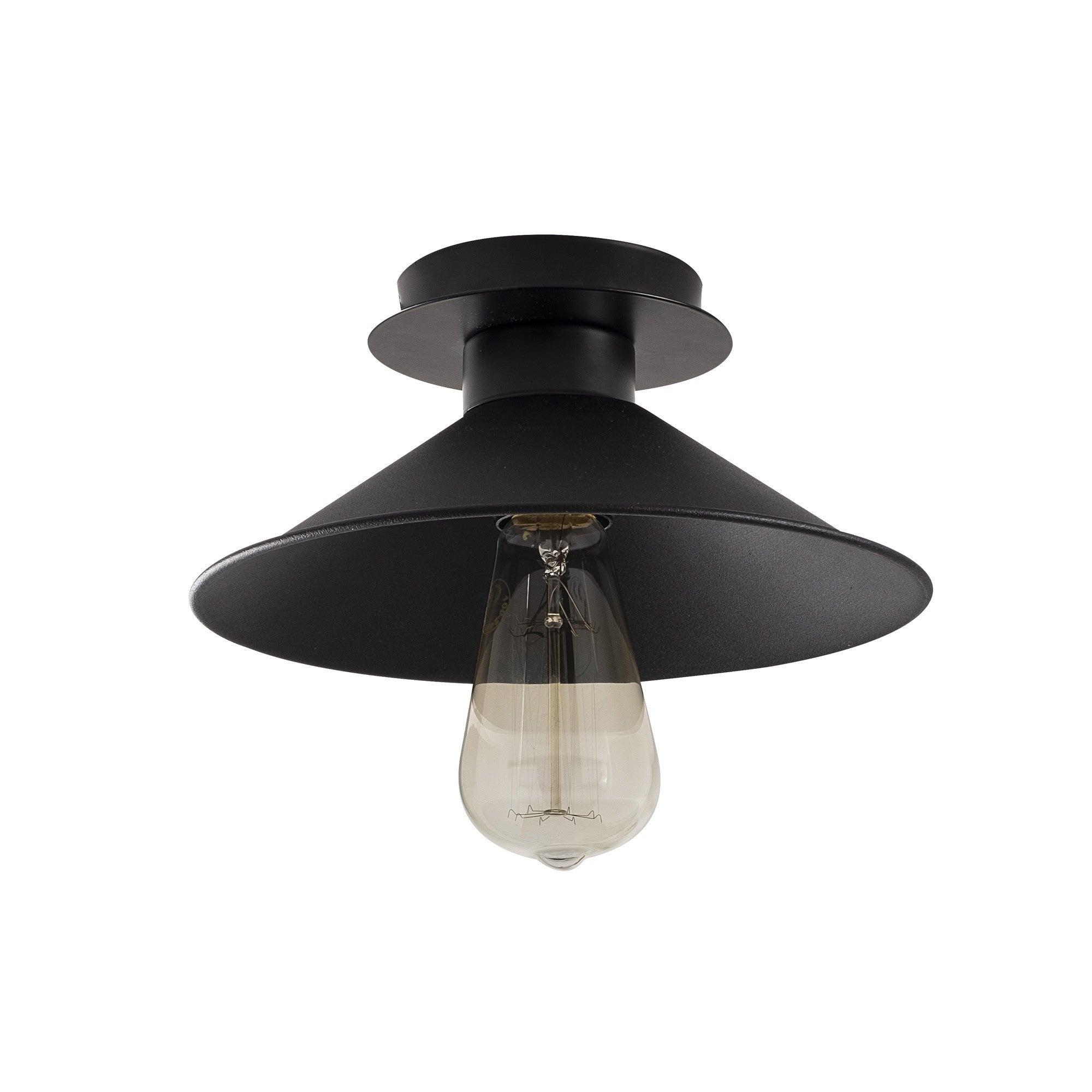 Lampa wisząca Staice kapelusz średnica 24cm czarna