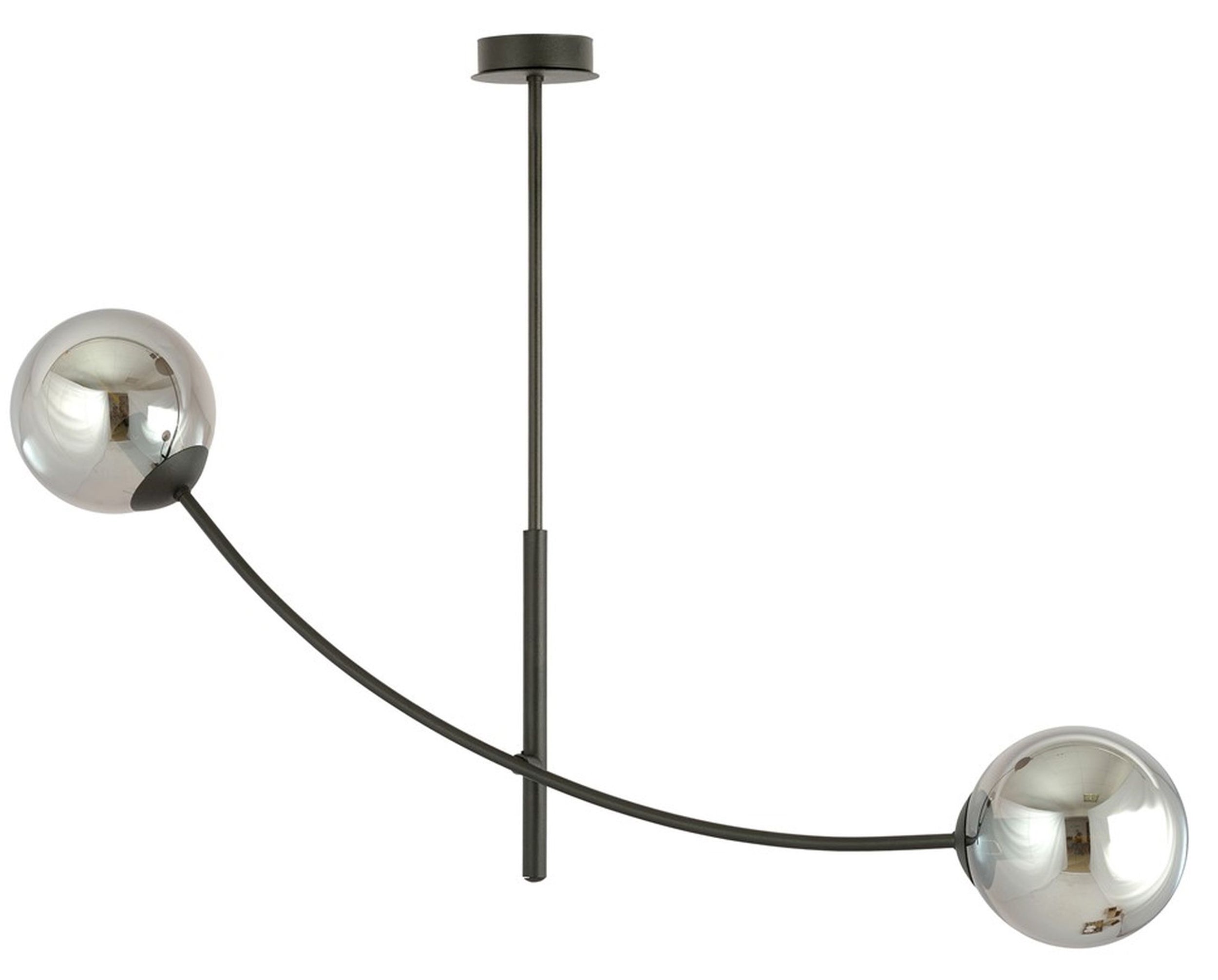 Lampa sufitowa Hunter czarna z grafitowymi kloszami x2