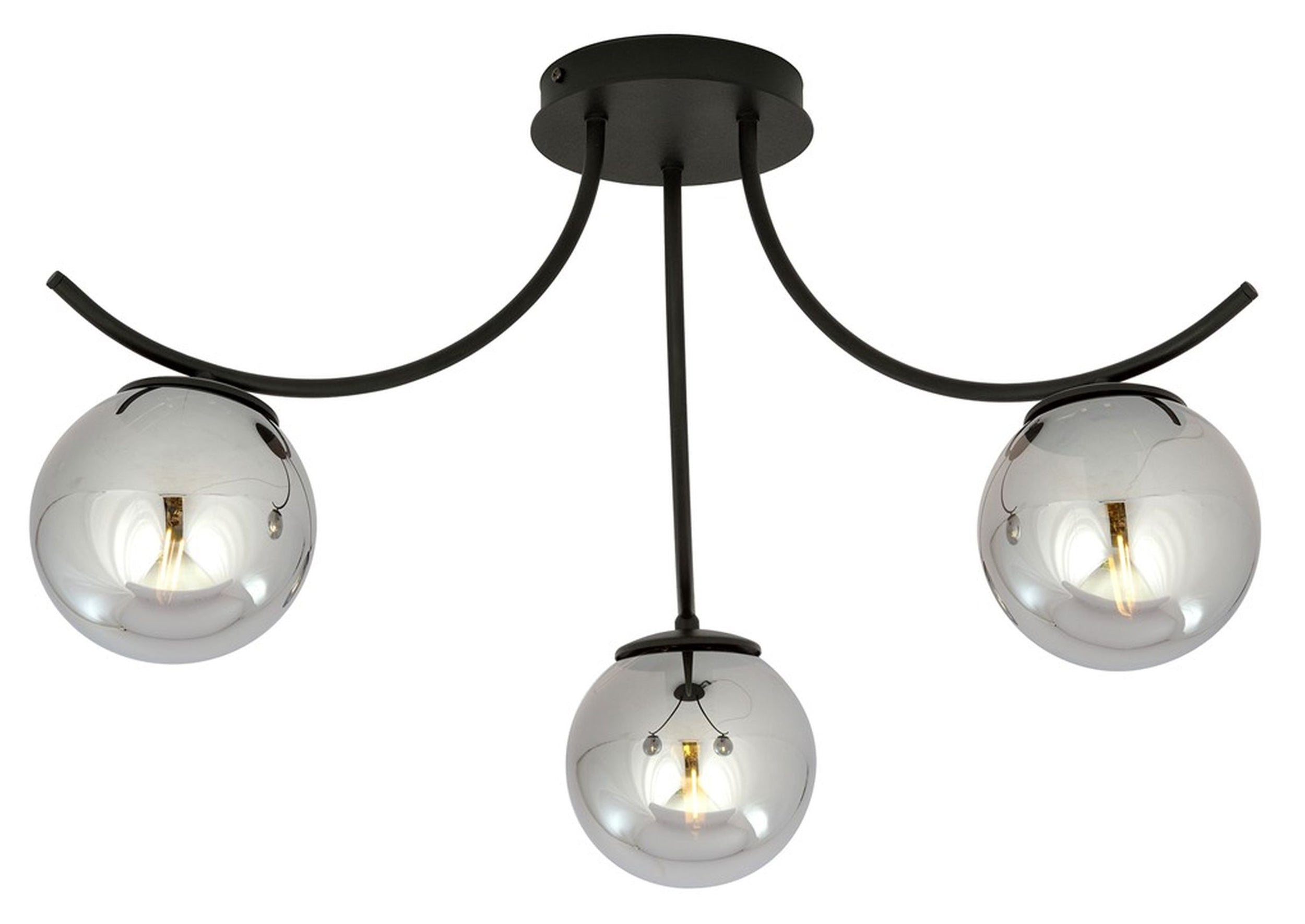 Lampa sufitowa Bassony czarna/grafitowa x3