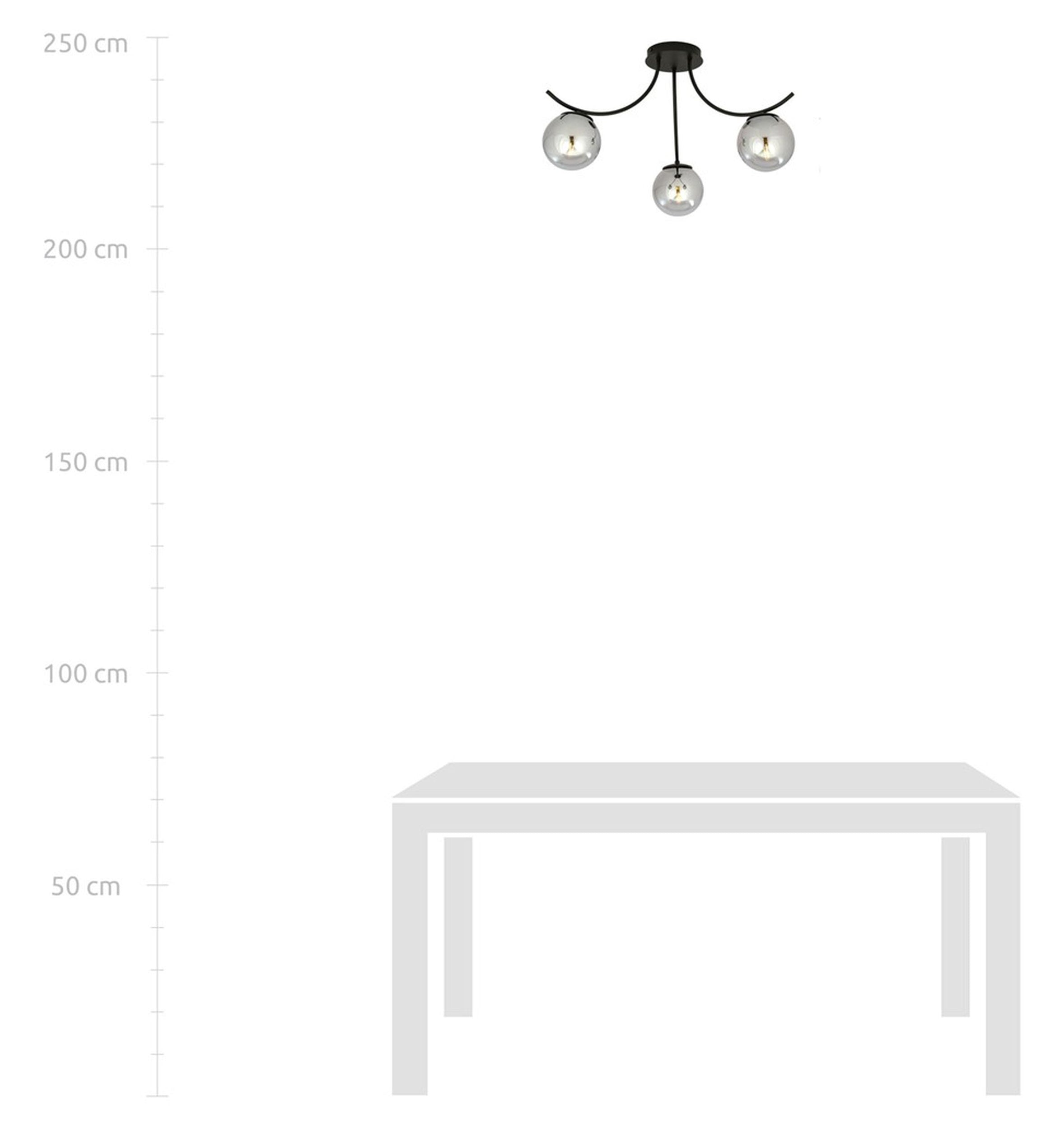 Lampa sufitowa Bassony czarna/grafitowa x3