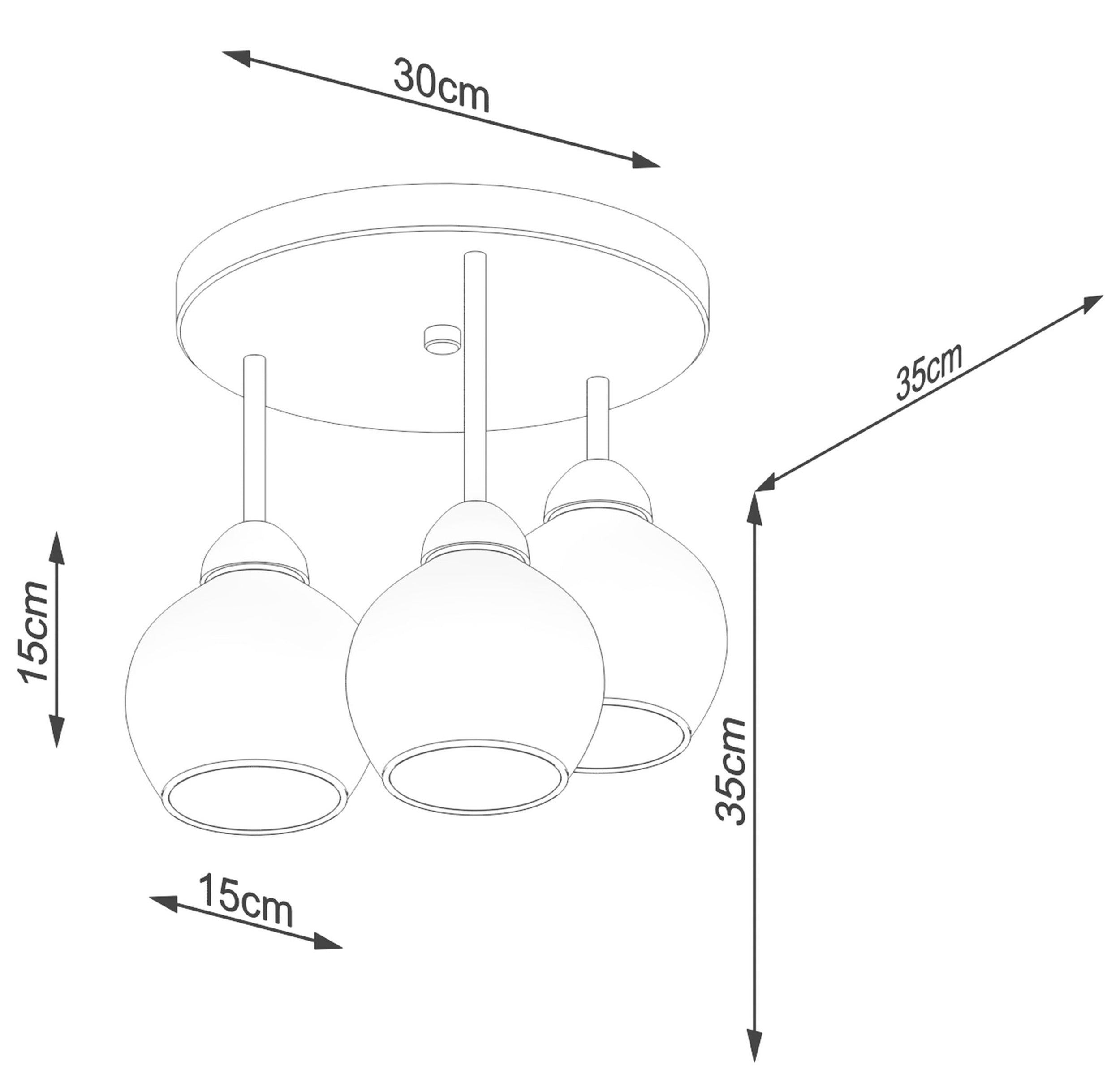 Lampa wisząca Crosians 35x35 cm x3 czarny