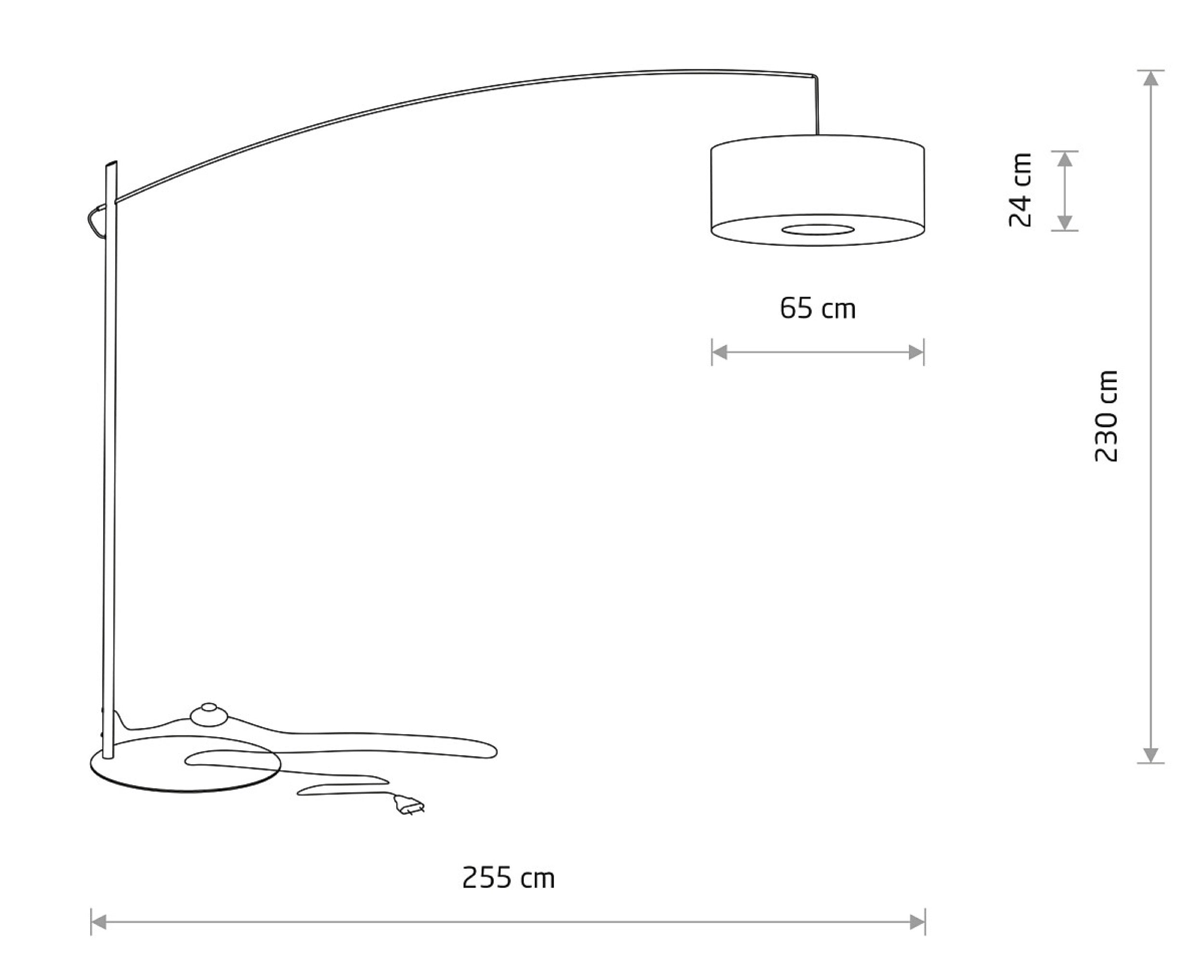 Lampa podłogowa Poise 230x255 cm szara