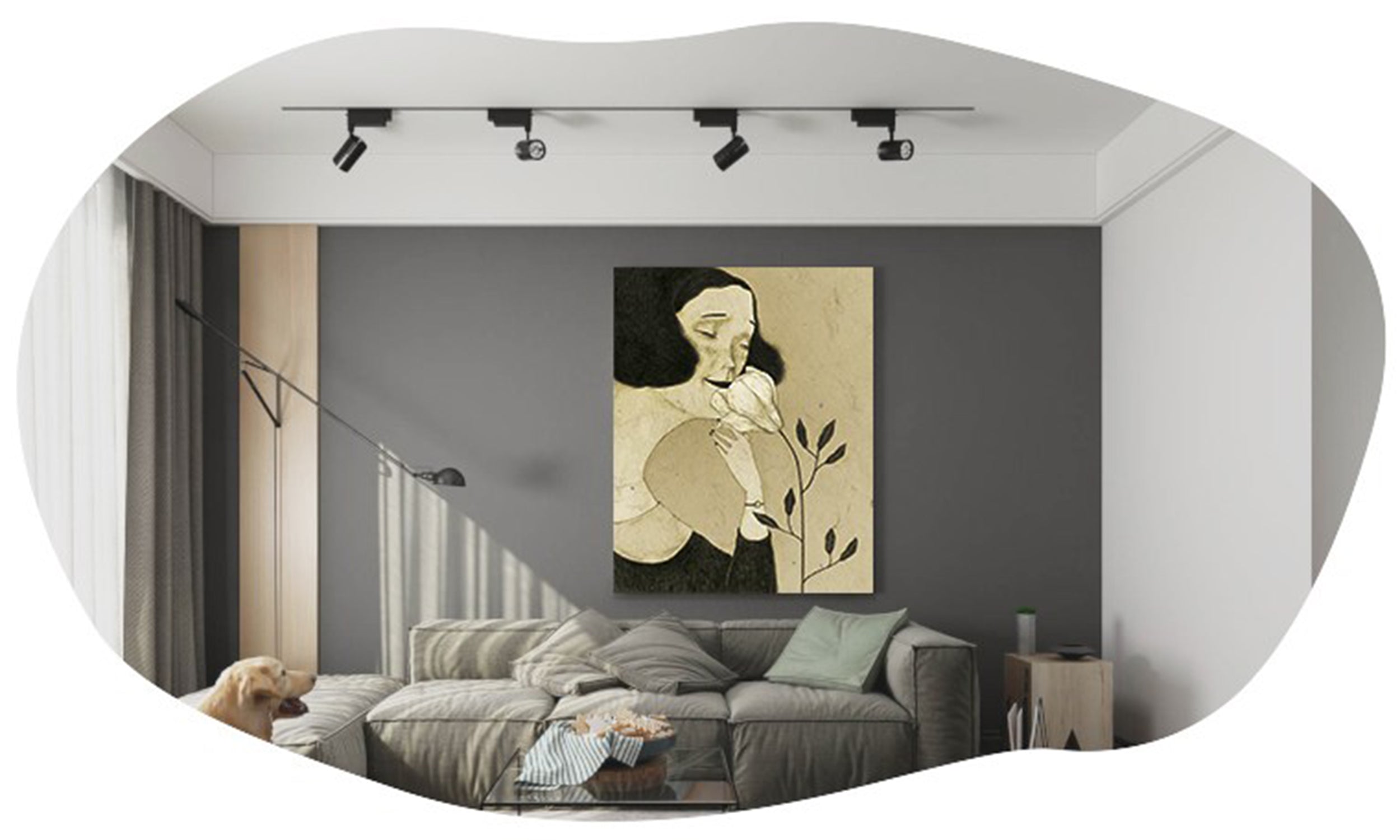 Lustro ścienne Lossa 89x52 cm