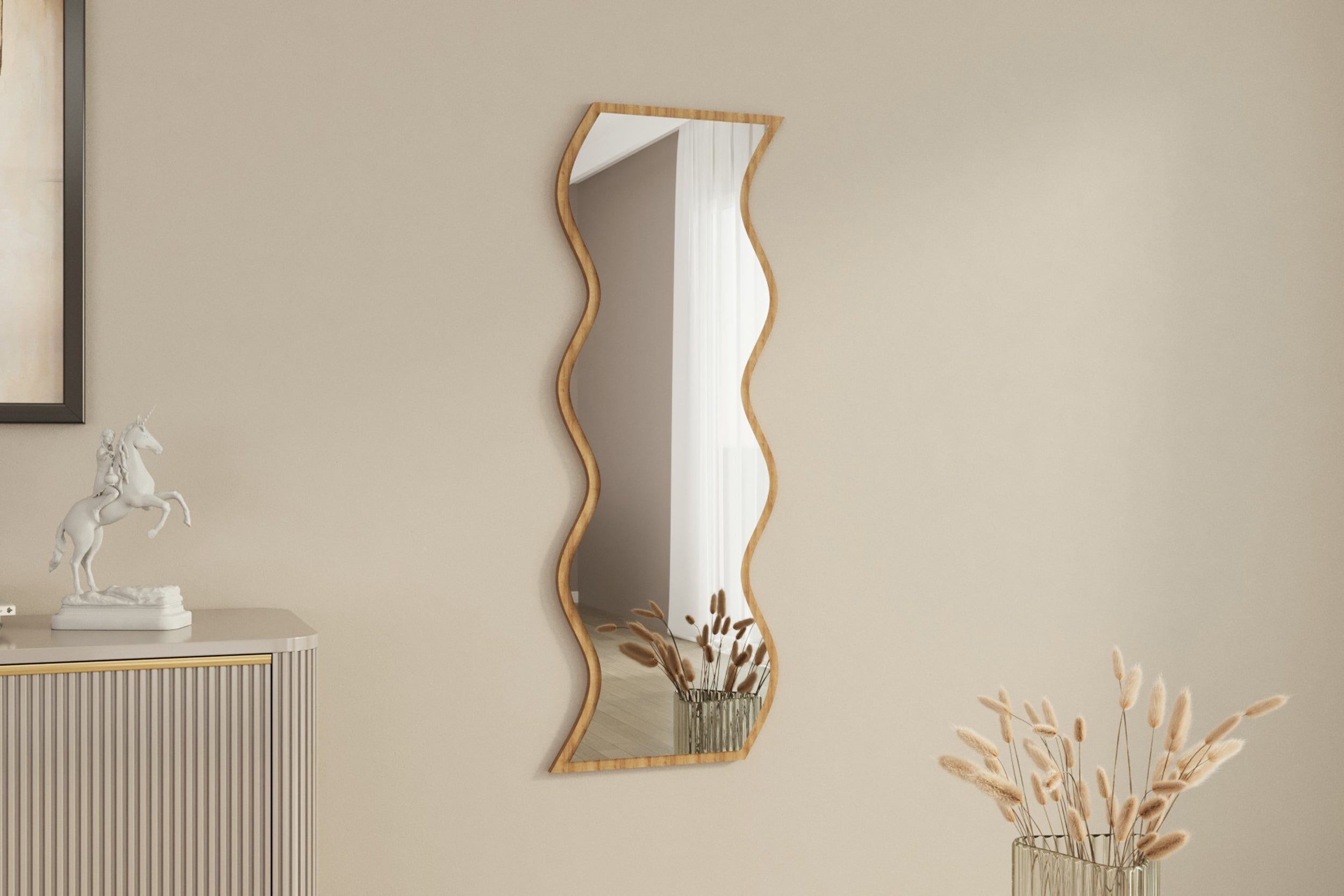 Lustro ścienne Secuste 120x40 cm dąb