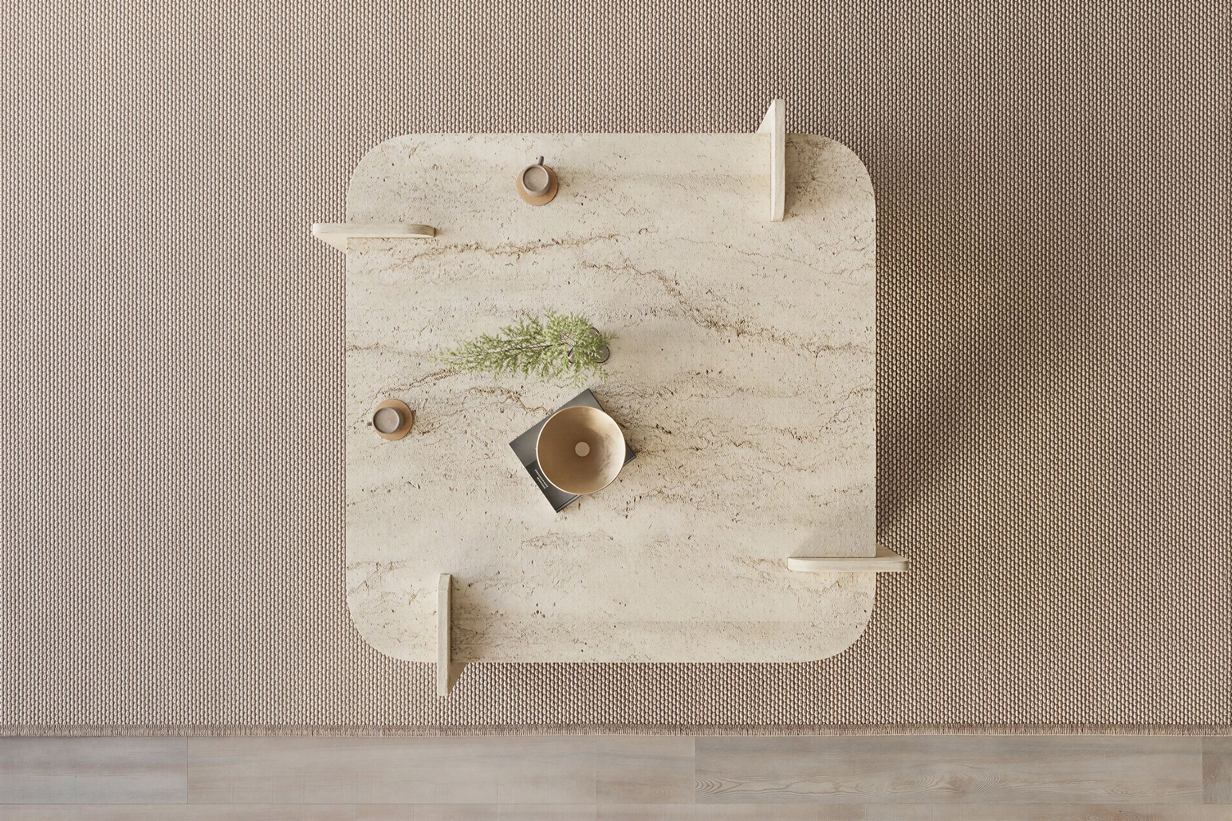Stolik kawowy Afrolli 90x90 cm trawertyn