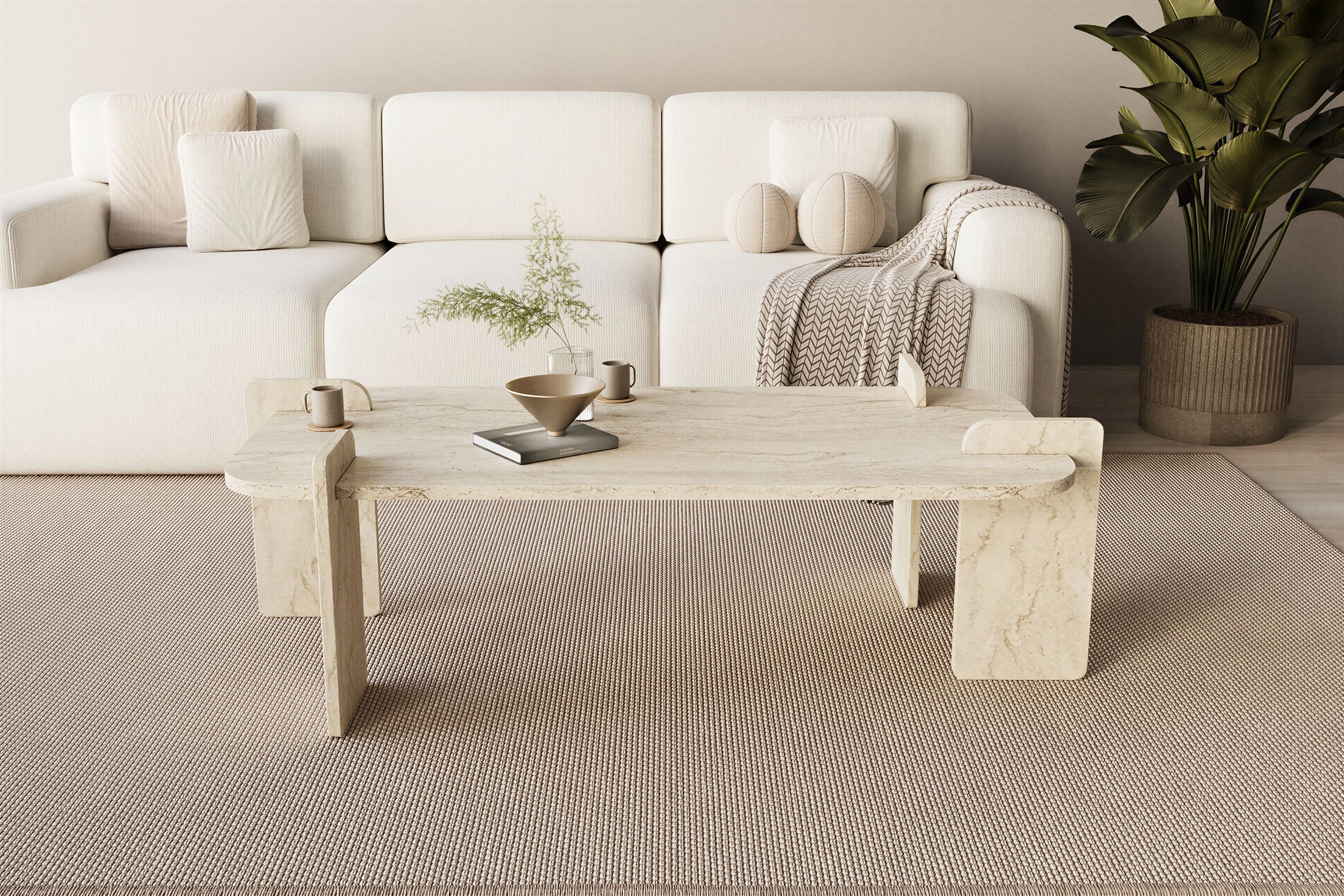 Stolik kawowy Afrolli 120x60 cm trawertyn