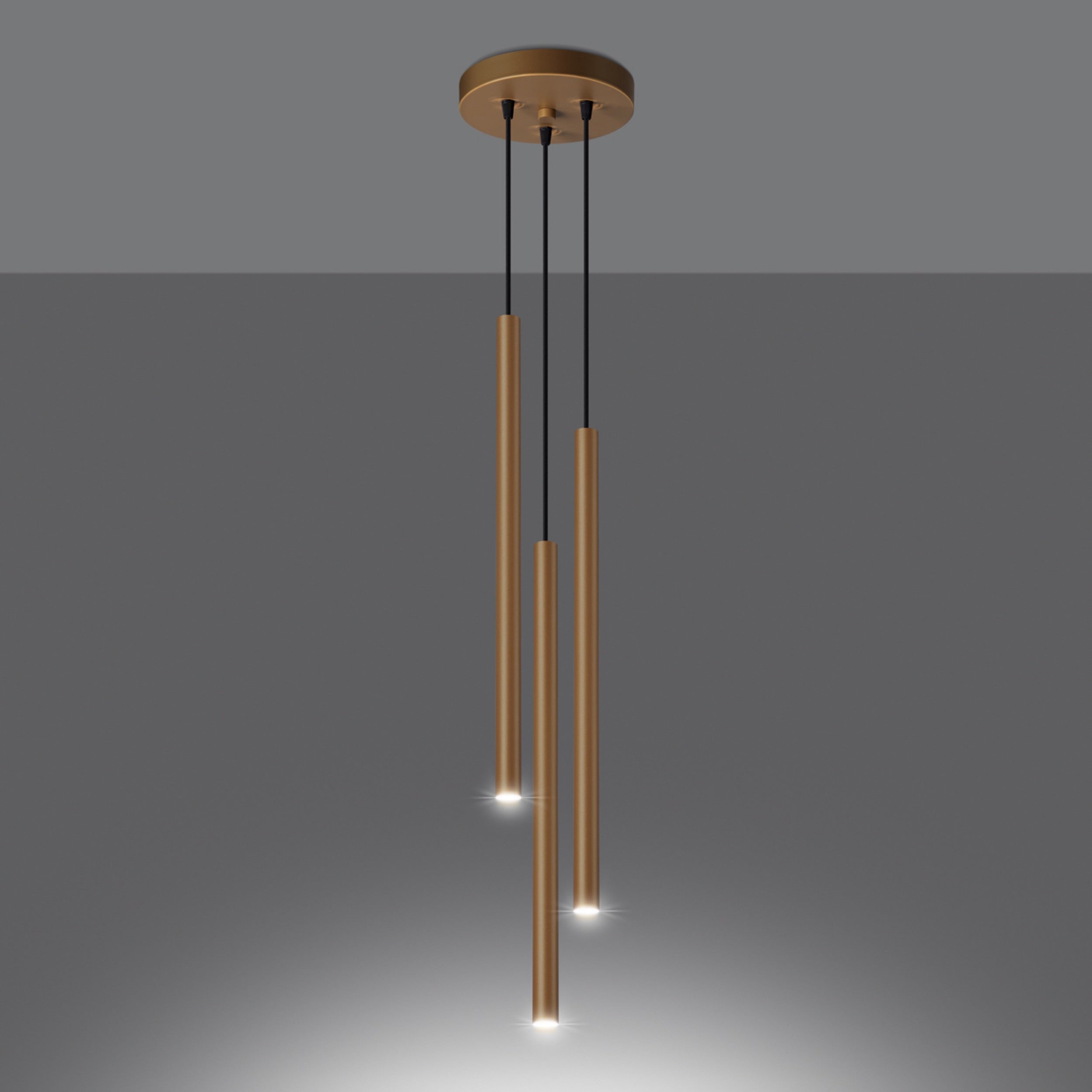 Lampa wisząca Pastelo 3P złota